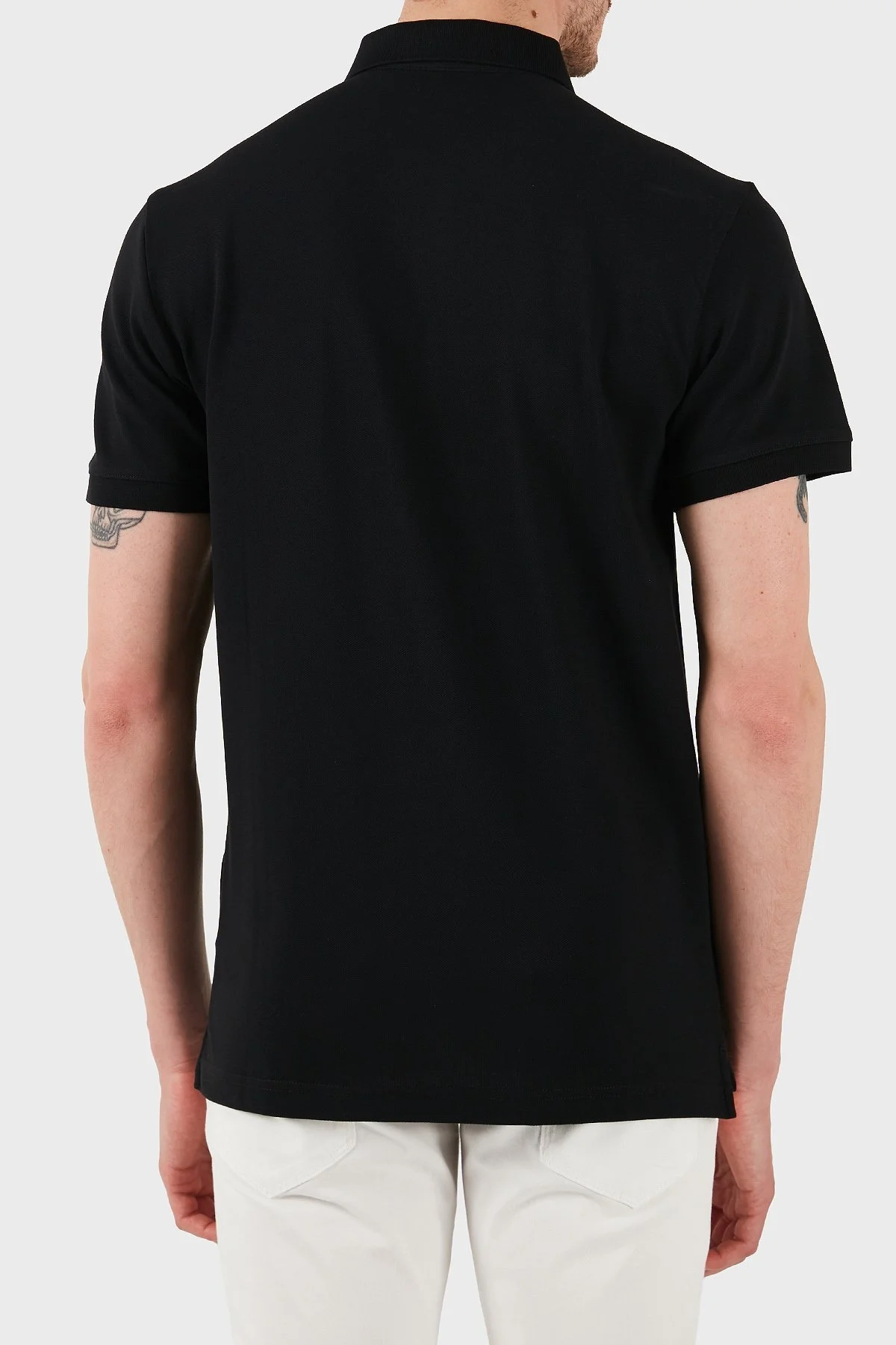 Emporio Armani Streç Pamuklu Regular Fit Düğmeli Erkek Polo Yaka T Shirt EM001380 AF12331 UC001 SİYAH - 9