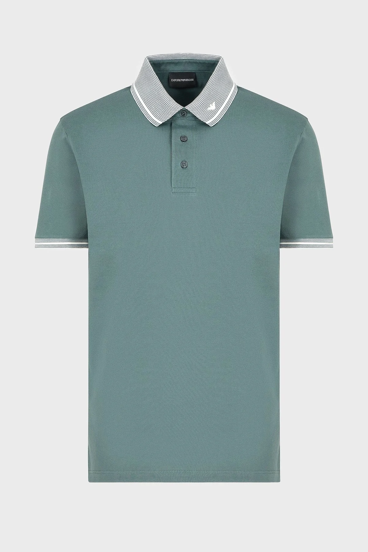 Emporio Armani Streç Pamuklu Regular Fit Düğmeli Polo Yaka Erkek Polo Yaka T Shirt EM000852 AF12955 F9046 HAKİ - 10