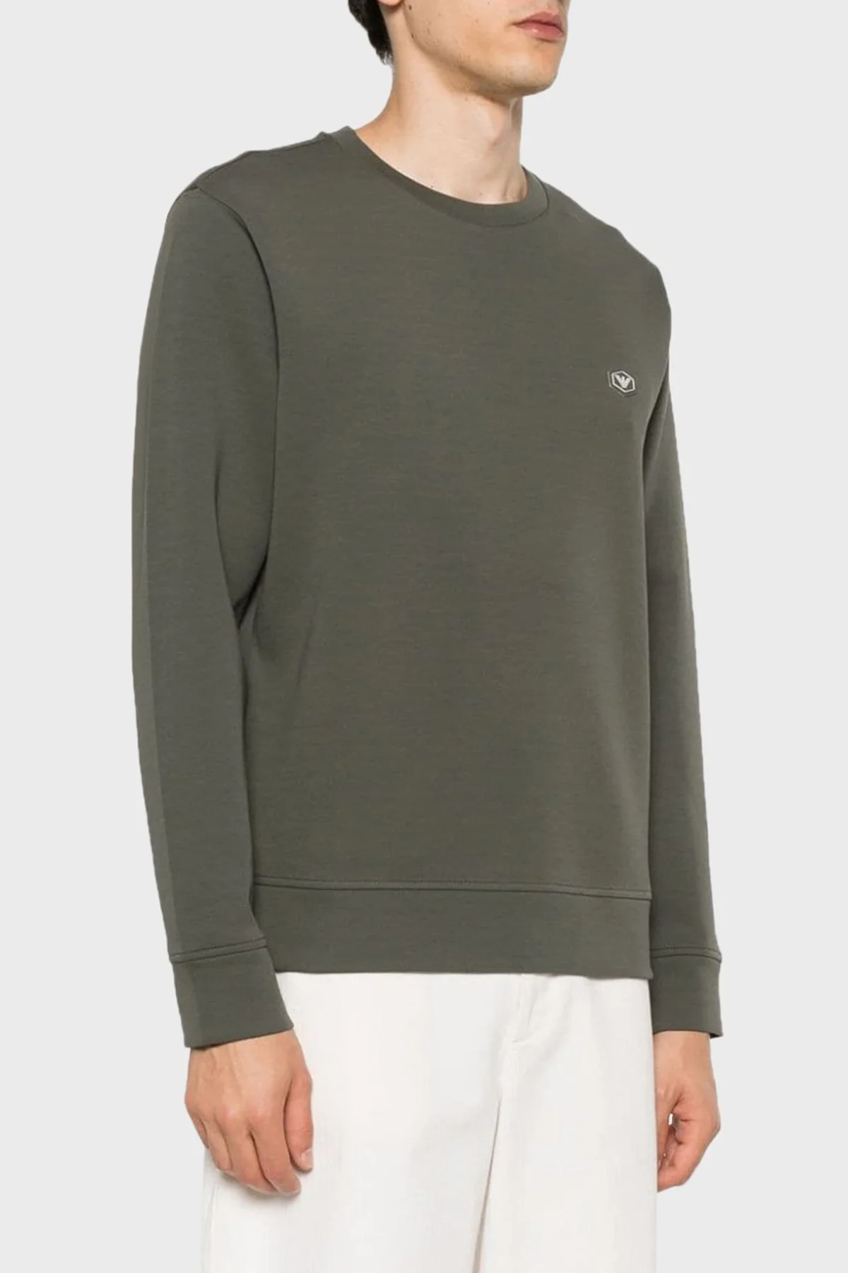 Emporio Armani Streç Pamuklu Regular Fit Erkek Sweat 8N1MD1 1JHSZ 06K0 HAKİ - 1