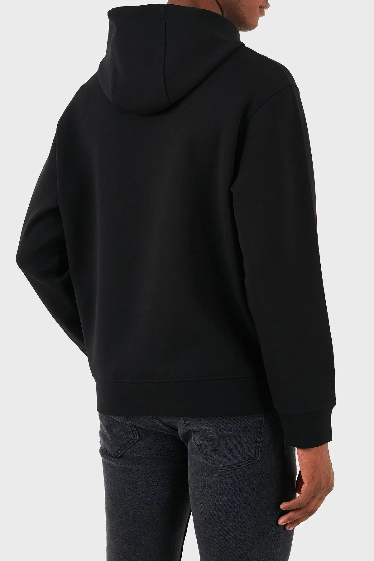 Emporio Armani Streç Pamuklu Regular Fit Kapüşonlu Erkek Sweat 6D1M94 1JHSZ 0035 SİYAH - 3