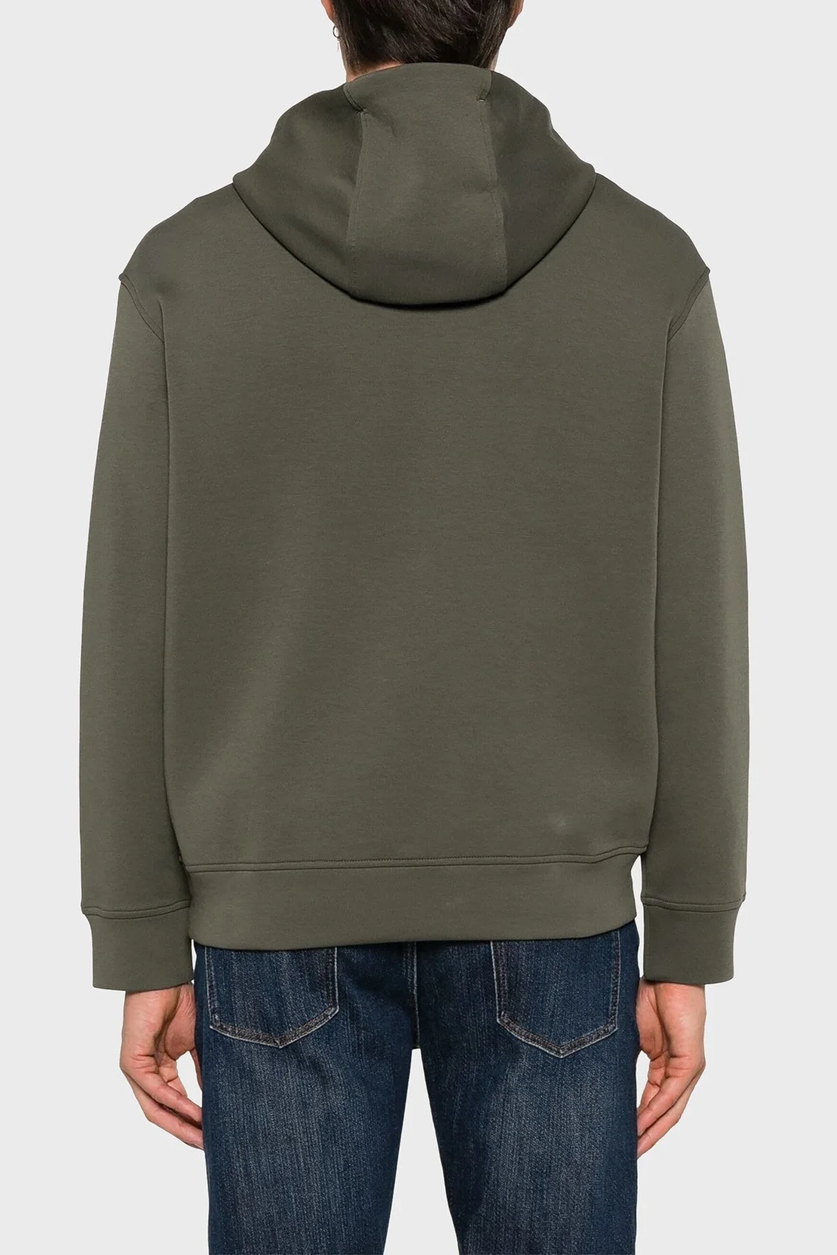 Emporio Armani Streç Pamuklu Regular Fit Kapüşonlu Erkek Sweat 6D1M94 1JHSZ 0661 HAKİ - 3