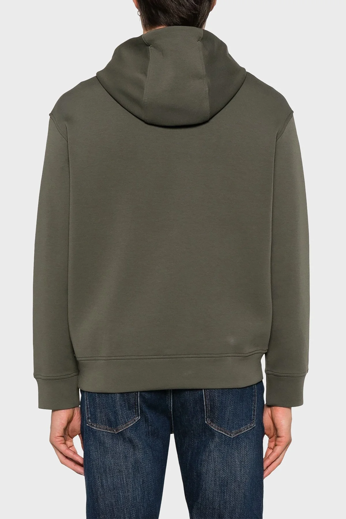 Emporio Armani Streç Pamuklu Regular Fit Kapüşonlu Erkek Sweat 6D1M94 1JHSZ 0661 HAKİ - 3