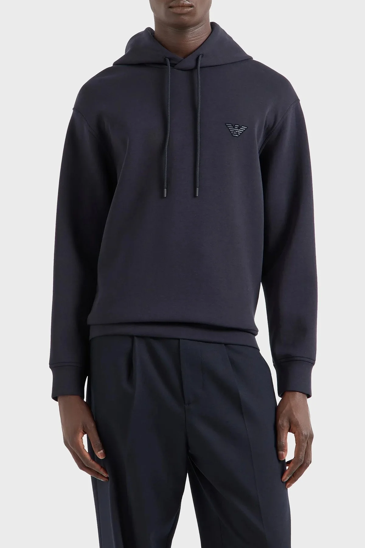 Emporio Armani Streç Pamuklu Regular Fit Kapüşonlu Erkek Sweat 6D1M94 1JHSZ 0950 LACİVERT - 1