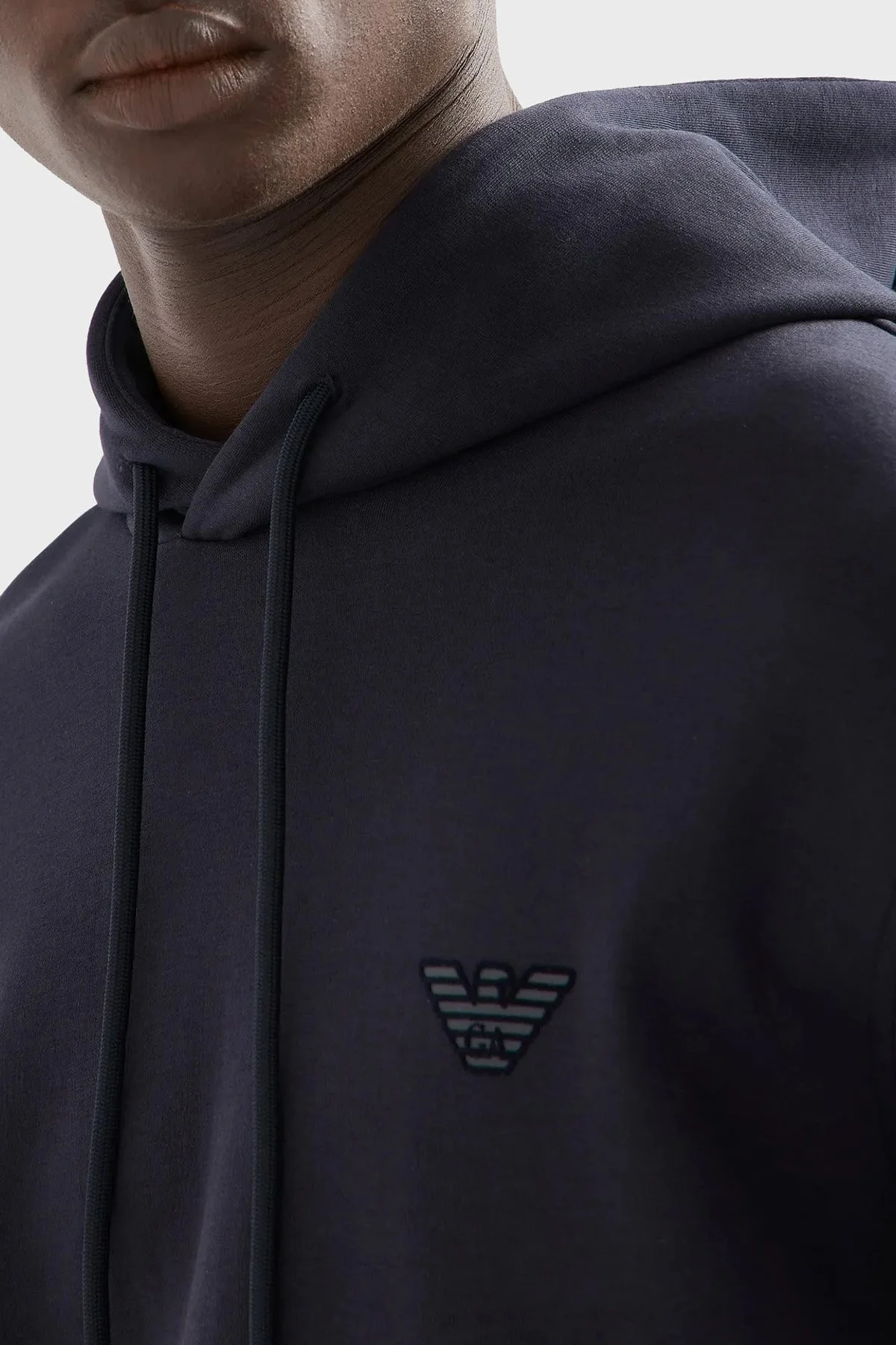 Emporio Armani Streç Pamuklu Regular Fit Kapüşonlu Erkek Sweat 6D1M94 1JHSZ 0950 LACİVERT - 2