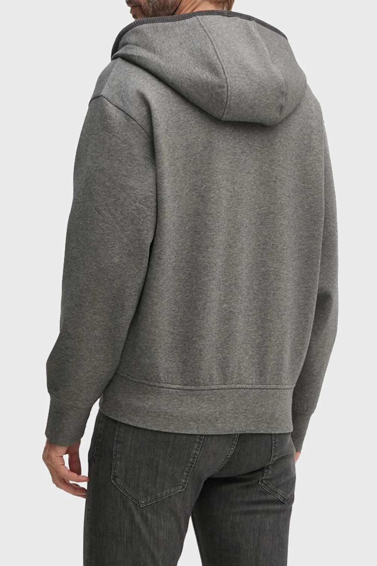 Emporio Armani Streç Pamuklu Regular Fit Kapüşonlu Erkek Sweat 6D1M97 1JHSZ 0631 GRİ - 2