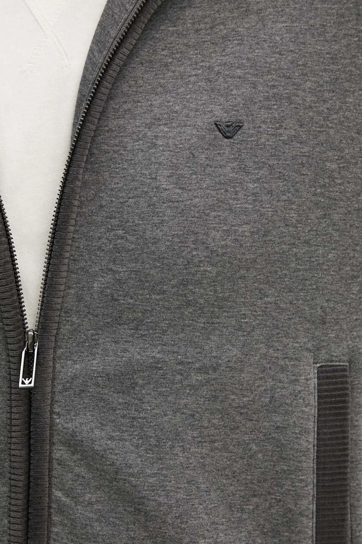 Emporio Armani Streç Pamuklu Regular Fit Kapüşonlu Erkek Sweat 6D1M97 1JHSZ 0631 GRİ - 4