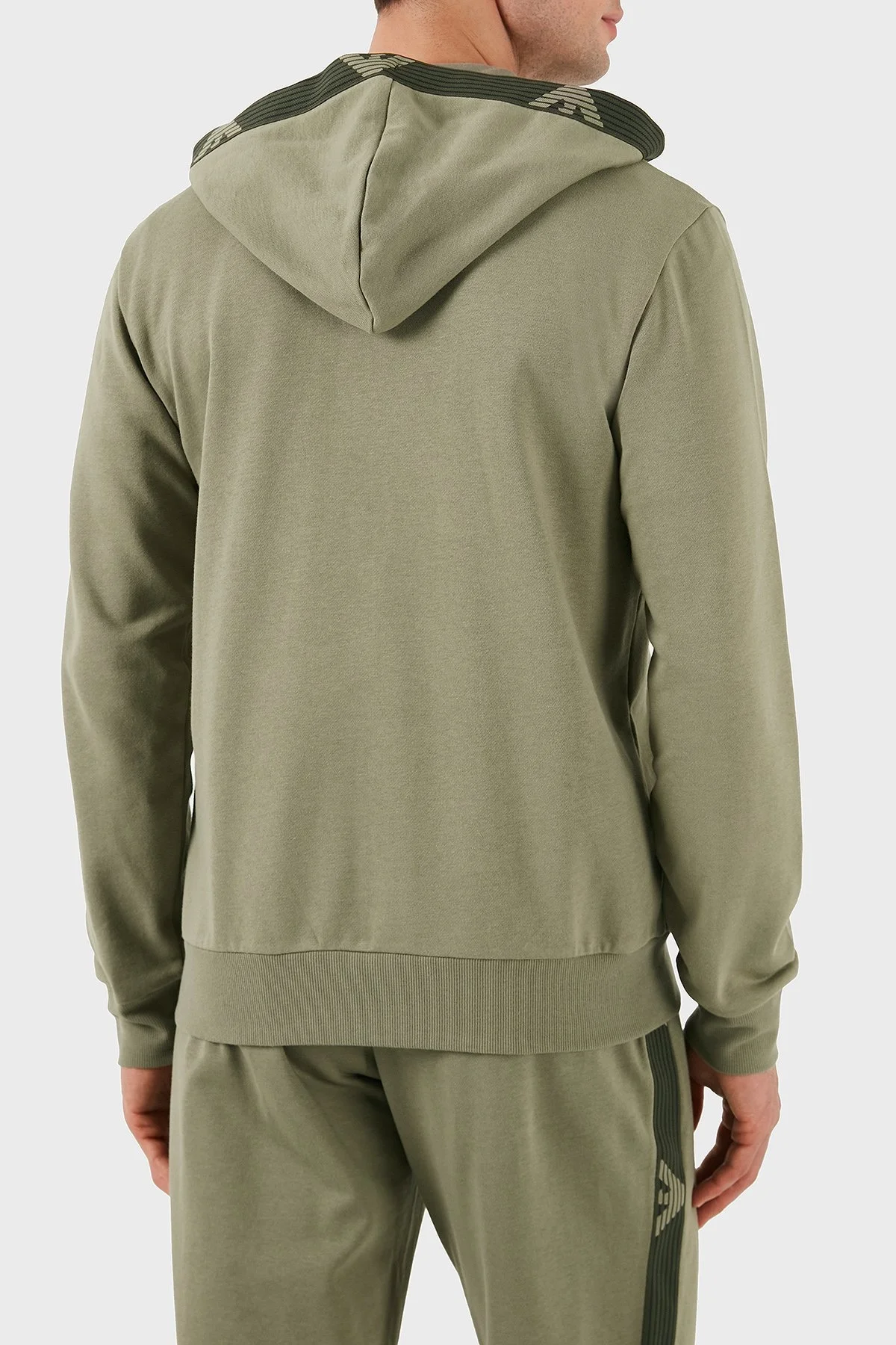 Emporio Armani Streç Pamuklu Regular Fit Kapüşonlu Erkek Sweat EM000523 AF10781 U6274 HAKİ - 9
