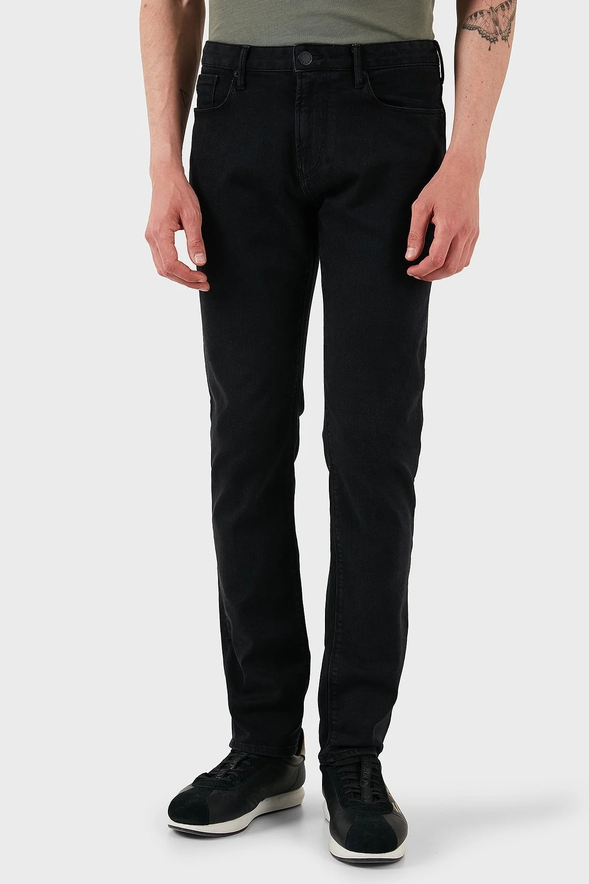 Emporio Armani Streç Pamuklu Regular Fit Normal Bel Düz Paça Jeans Erkek Kot Pantolon EM000121 AF14119 M8001 GRİ - 9