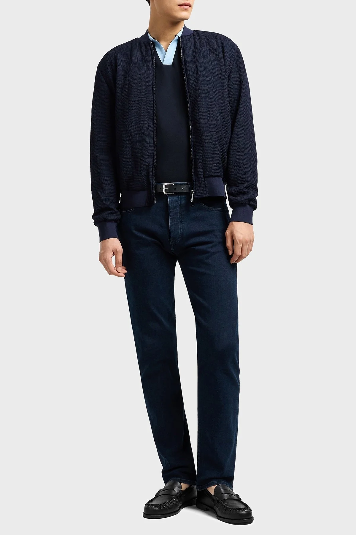 Emporio Armani Streç Pamuklu Regular Fit Normal Bel Düz Paça Jeans Erkek Kot Pantolon EM000121 AF14119 MB002 LACİVERT - 8