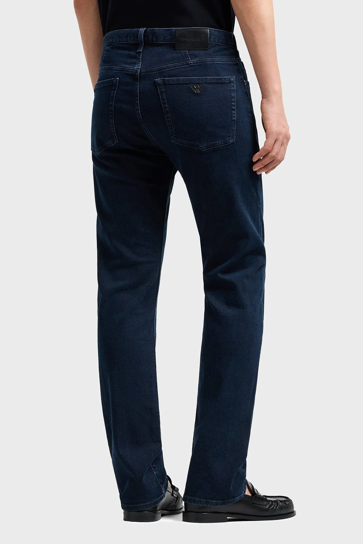 Emporio Armani Streç Pamuklu Regular Fit Normal Bel Düz Paça Jeans Erkek Kot Pantolon EM000121 AF14119 MB002 LACİVERT - 9