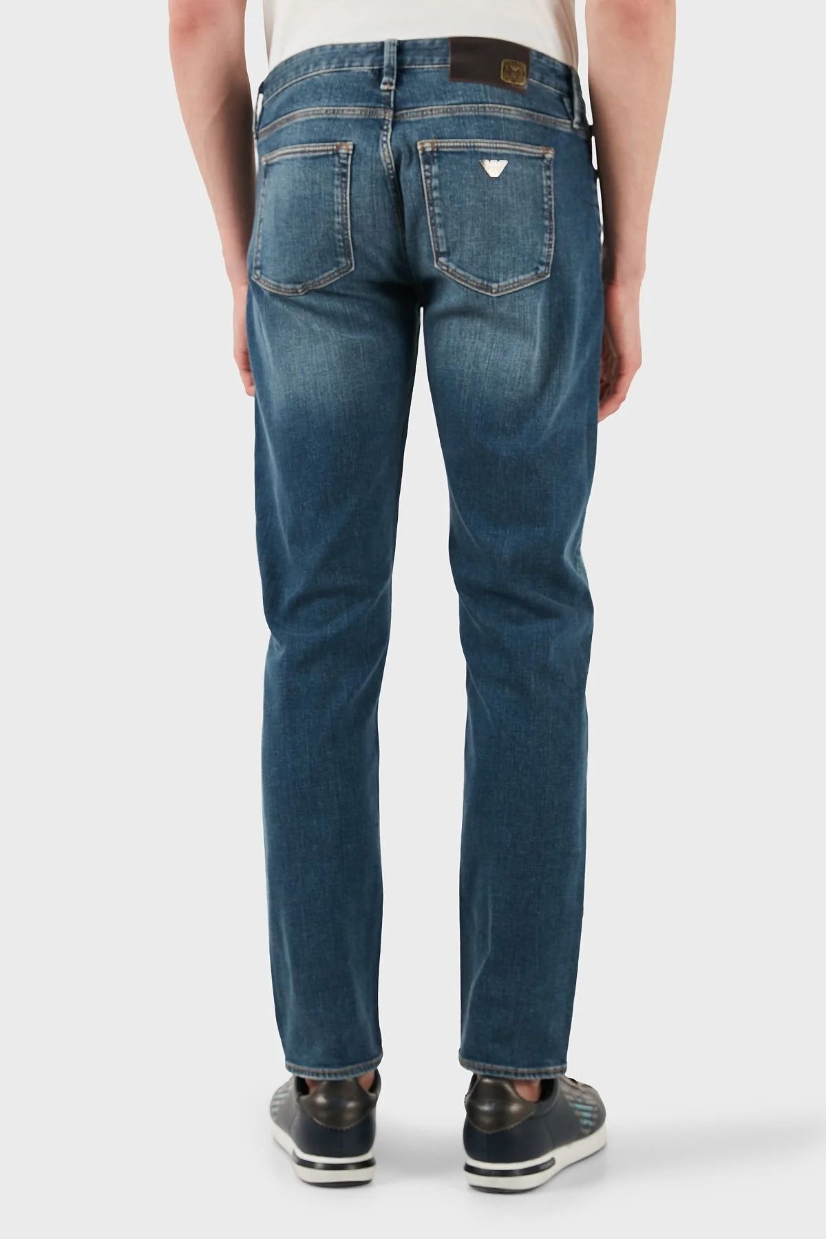 Emporio Armani Streç Pamuklu Regular Fit Normal Bel Düz Paça Jeans Erkek Kot Pantolon EM000668 AF13279 MB002 LACİVERT - 5