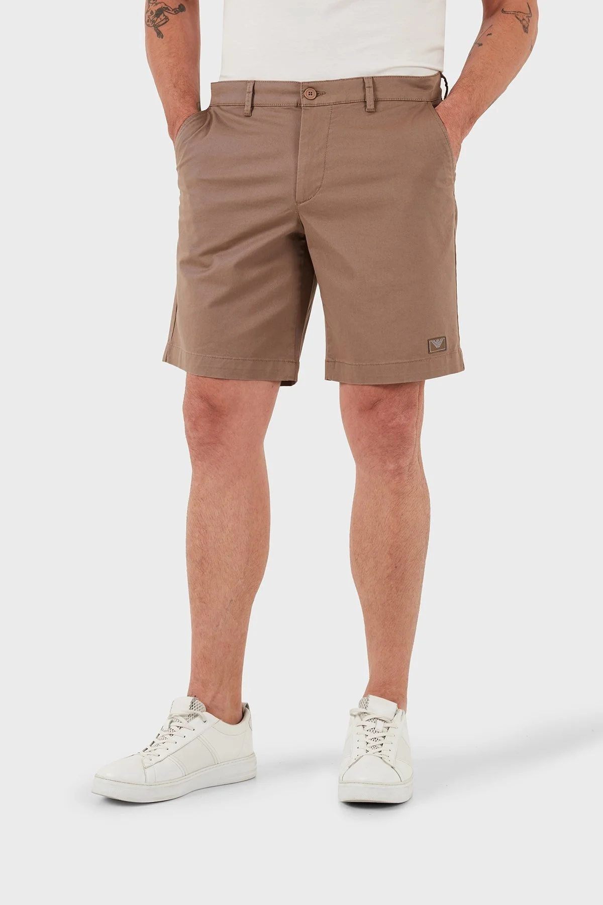 Emporio Armani Streç Pamuklu Regular Fit Normal Bel Erkek Short EM000591 AF12336 U6189 TOPRAK - 7