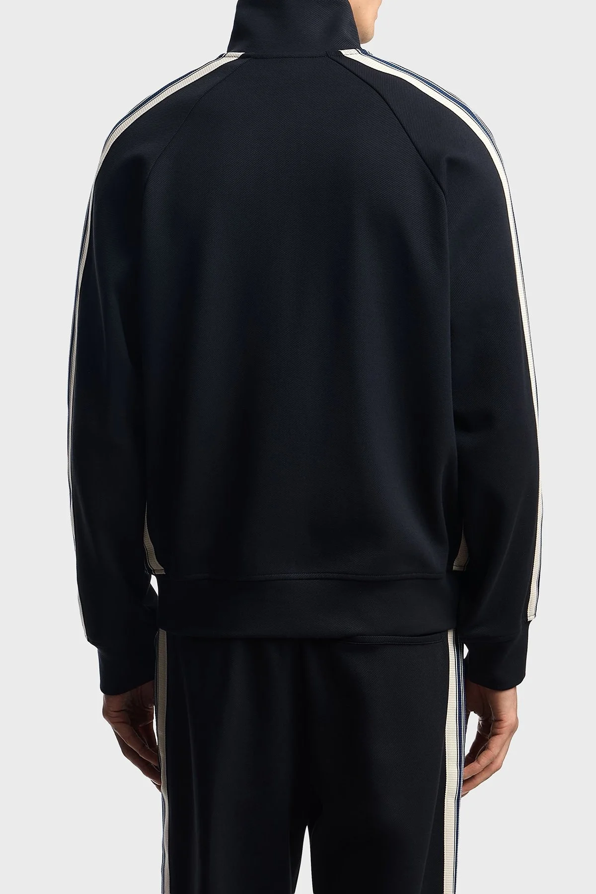 Emporio Armani Streç Pamuklu Regular Fit Şerit Detaylı Dik Yaka Erkek Sweat EM002872 AF13488 UB118 LACİVERT - 3