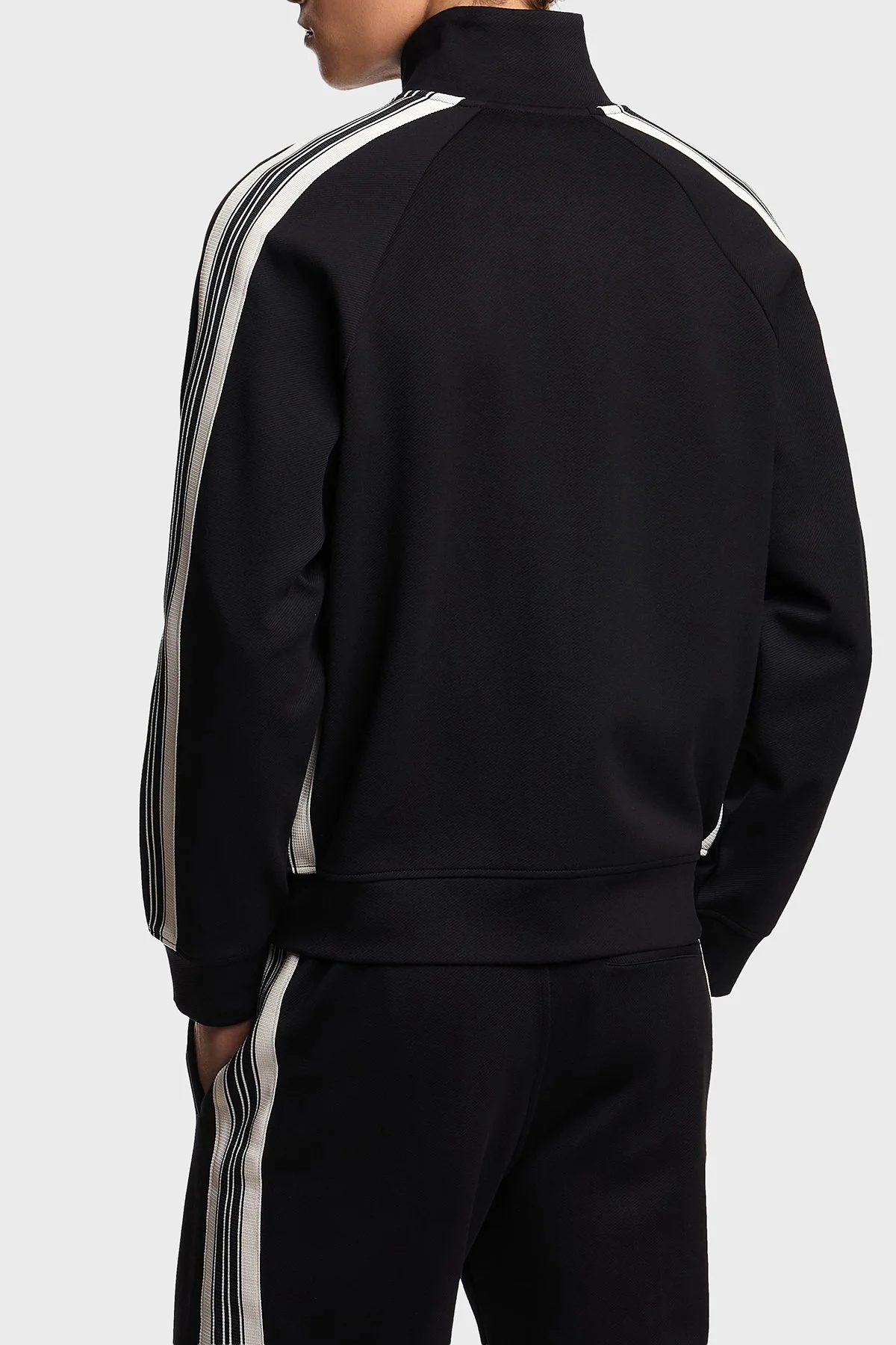 Emporio Armani Streç Pamuklu Regular Fit Şerit Detaylı Dik Yaka Erkek Sweat EM002872 AF13488 UC001 SİYAH - 8