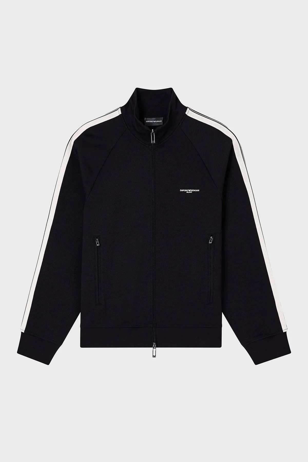 Emporio Armani Streç Pamuklu Regular Fit Şerit Detaylı Dik Yaka Erkek Sweat EM002872 AF13488 UC001 SİYAH - 10