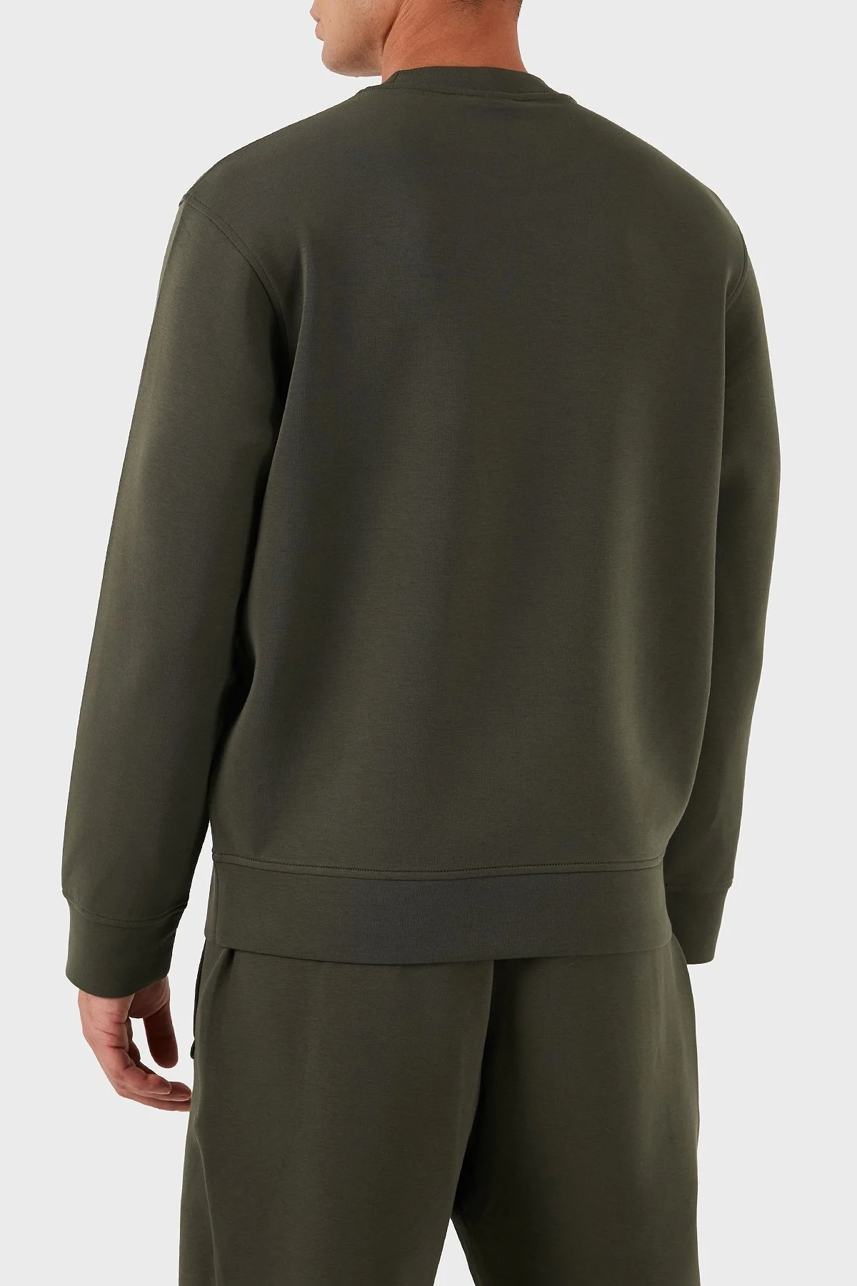 Emporio Armani Streç Pamuklu Regular Fit Tek Cepli Bisiklet Yaka Erkek Sweat EM002925 AF10013 U8120 HAKİ - 9