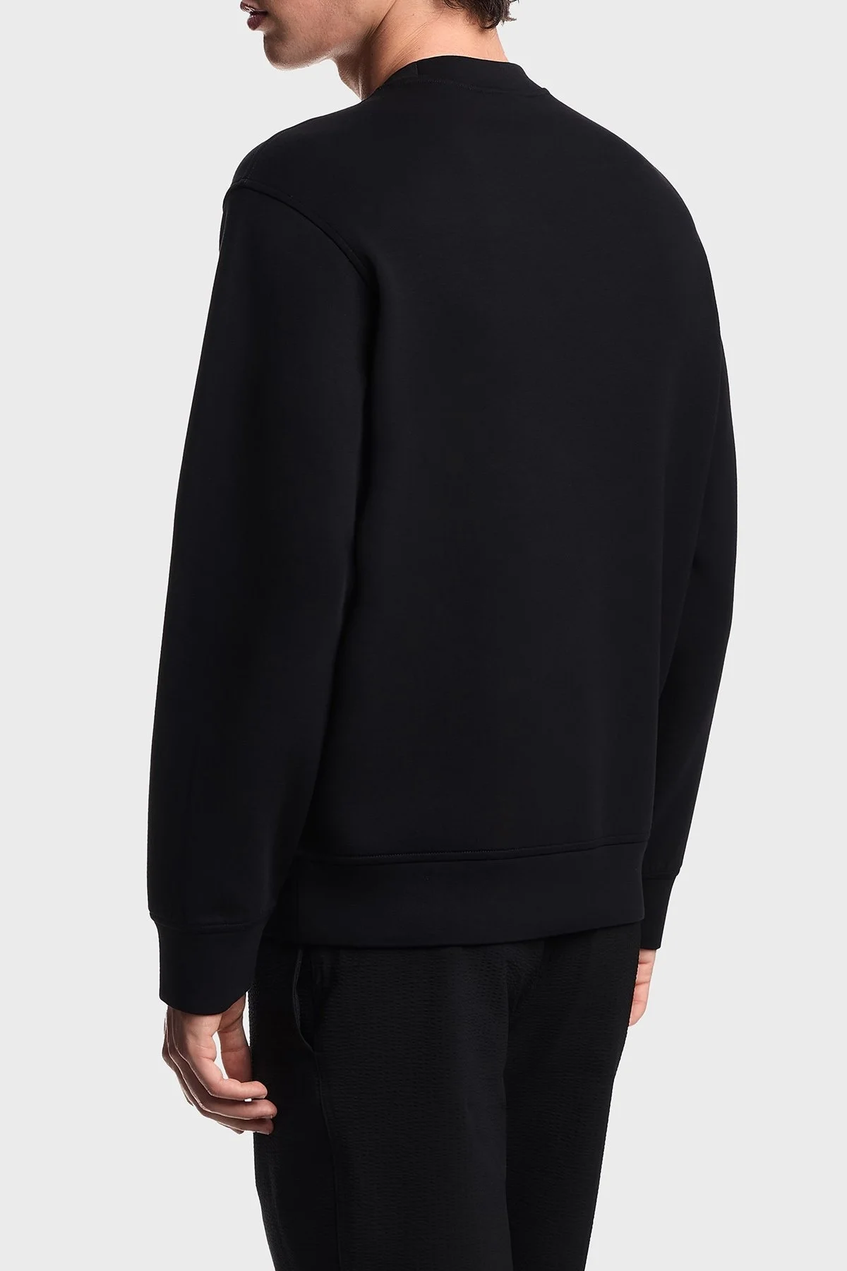 Emporio Armani Streç Pamuklu Regular Fit Tek Cepli Bisiklet Yaka Erkek Sweat EM002925 AF10013 UC001 SİYAH - 3