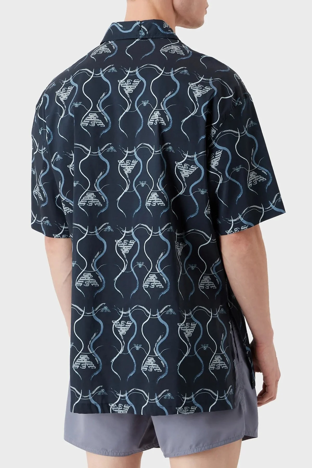 Emporio Armani Streç Pamuklu Regular Fit Tek Cepli Erkek Gömlek 211846 3R466 18736 LACİVERT - 5