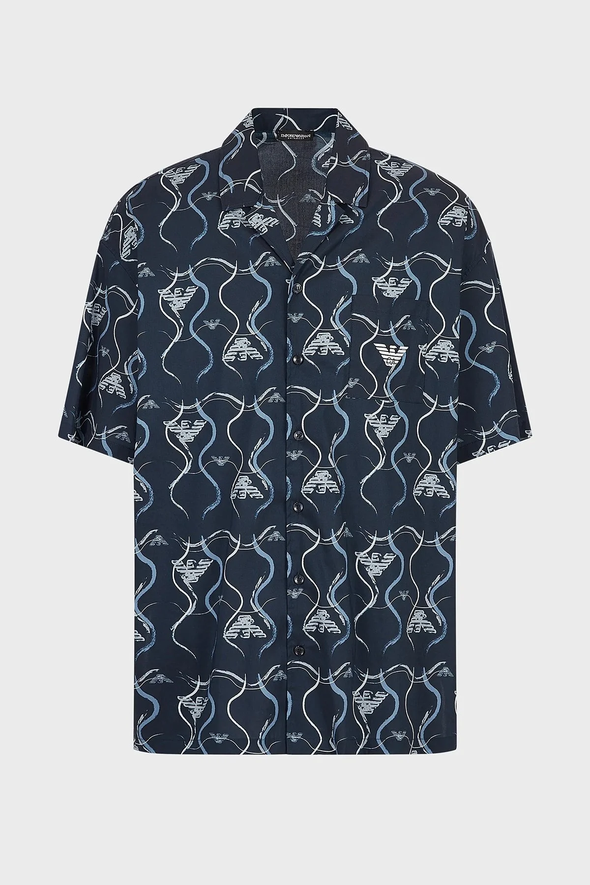 Emporio Armani Streç Pamuklu Regular Fit Tek Cepli Erkek Gömlek 211846 3R466 18736 LACİVERT - 6