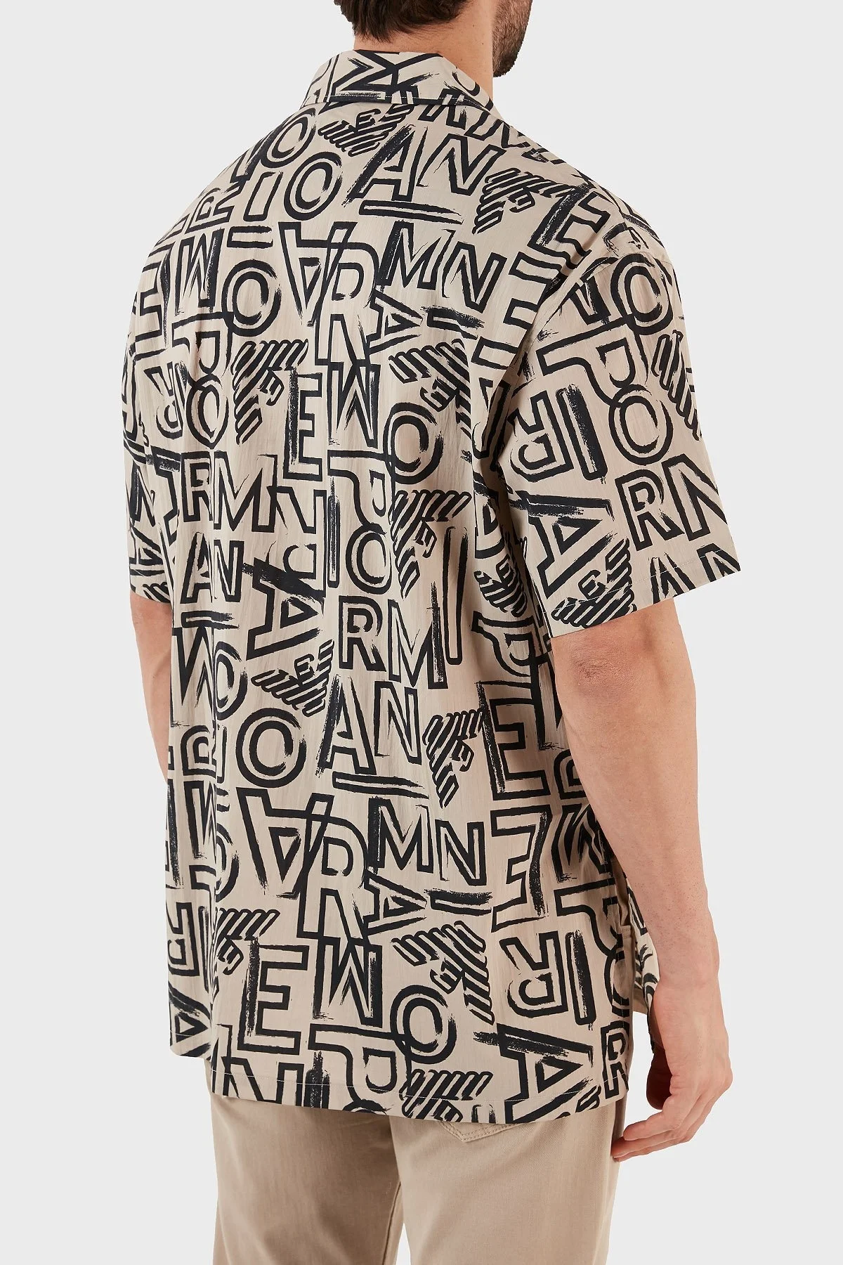 Emporio Armani Streç Pamuklu Regular Fit Tek Cepli Erkek Gömlek 211846 3R466 21031 BEJ - 5