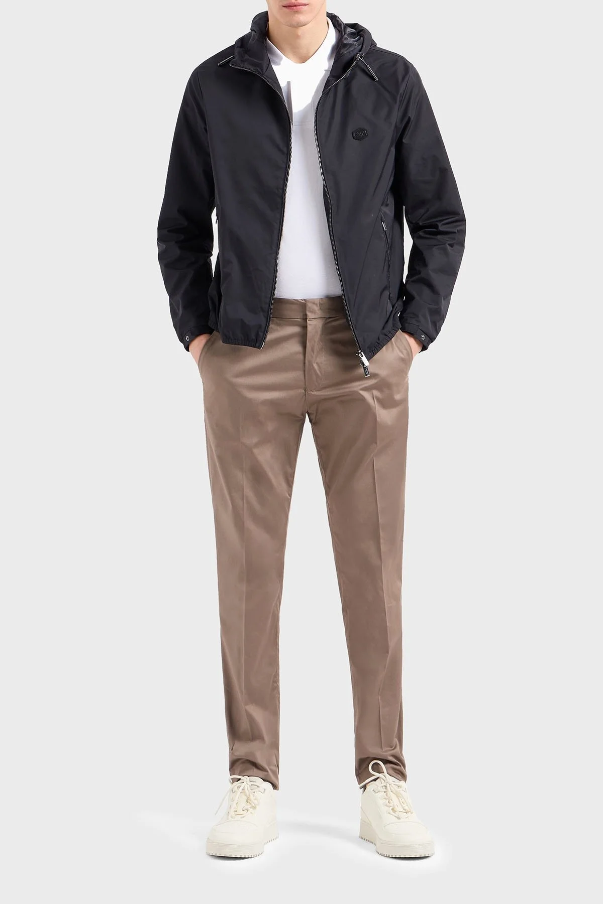 Emporio Armani Streç Pamuklu Regular Fit Yüksek Bel Düz Paça Kumaş Erkek Pantolon 8N1P15 1NJ7Z 0144 BEJ - 7