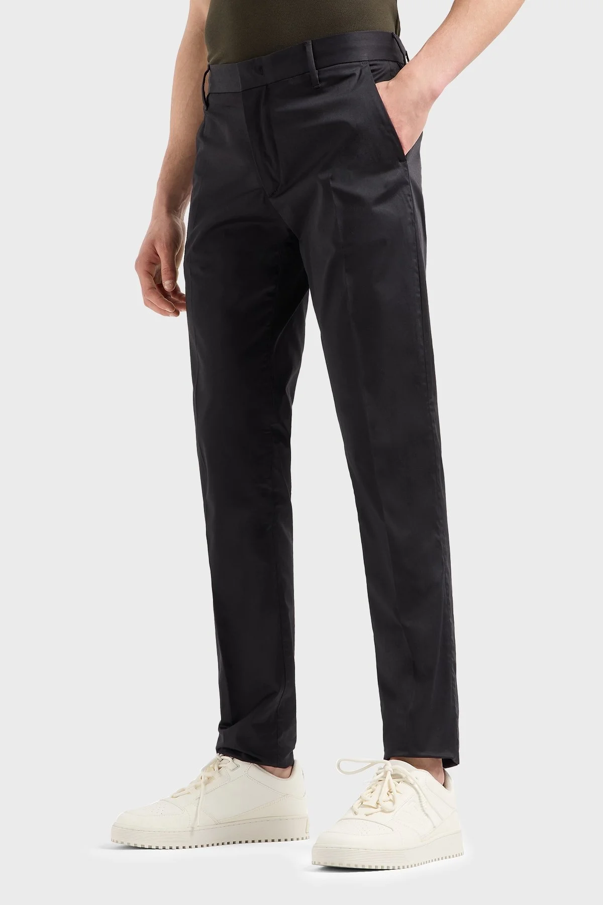 Emporio Armani Streç Pamuklu Regular Fit Yüksek Bel Düz Paça Kumaş Erkek Pantolon 8N1P15 1NJ7Z 0999 SİYAH - 7