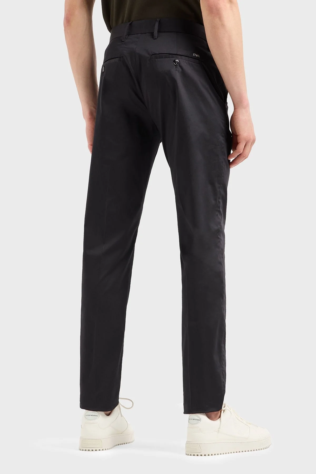 Emporio Armani Streç Pamuklu Regular Fit Yüksek Bel Düz Paça Kumaş Erkek Pantolon 8N1P15 1NJ7Z 0999 SİYAH - 11
