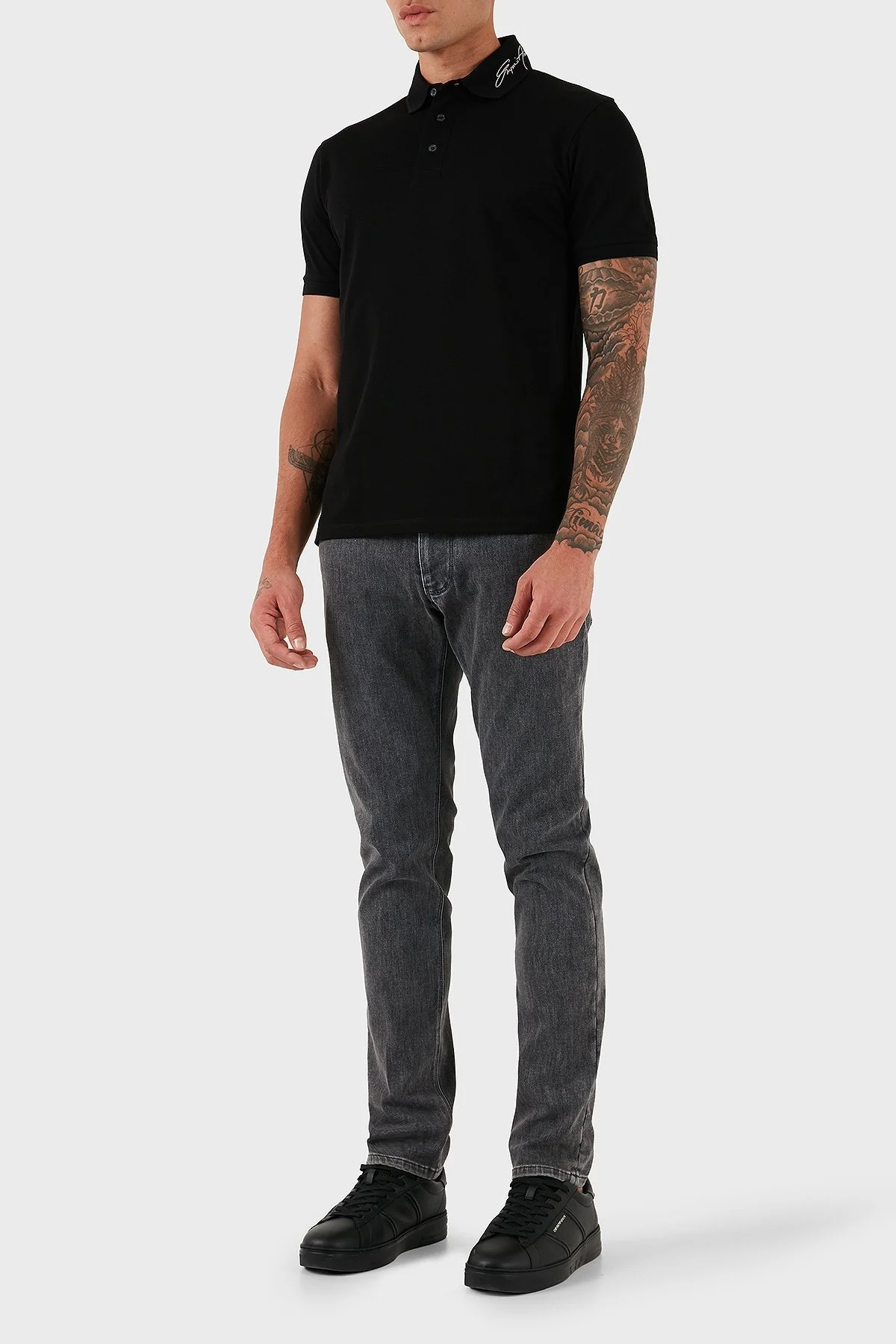 Emporio Armani Streç Pamuklu Skinny Fit Düşük Bel Dar Paça Jeans Erkek Kot Pantolon EM000121 AF17494 M8001 GRİ - 2