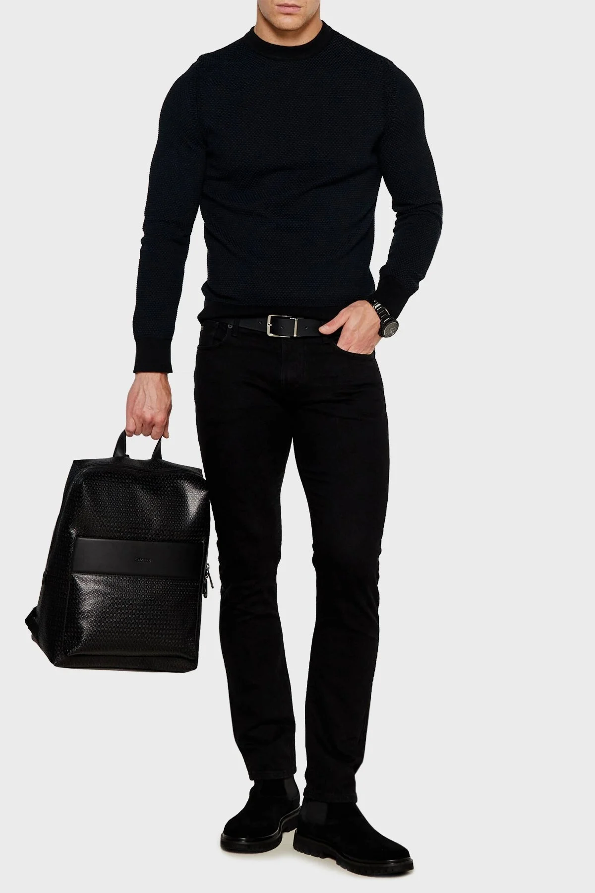 Emporio Armani Streç Pamuklu Skinny Fit Jeans Erkek Kot Pantolon 6D1J06 1D96Z 0005 SİYAH - 8