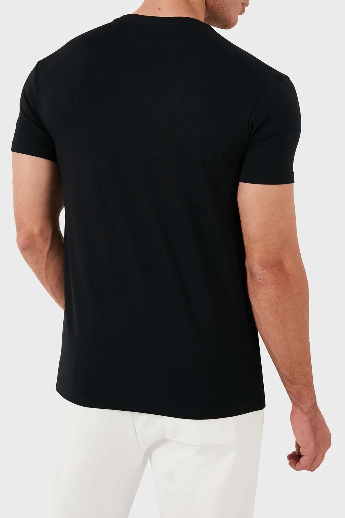 Emporio Armani Streç Pamuklu Slim Fit Bisiklet Yaka Erkek T Shirt 111971 4R522 00020 SİYAH - 9