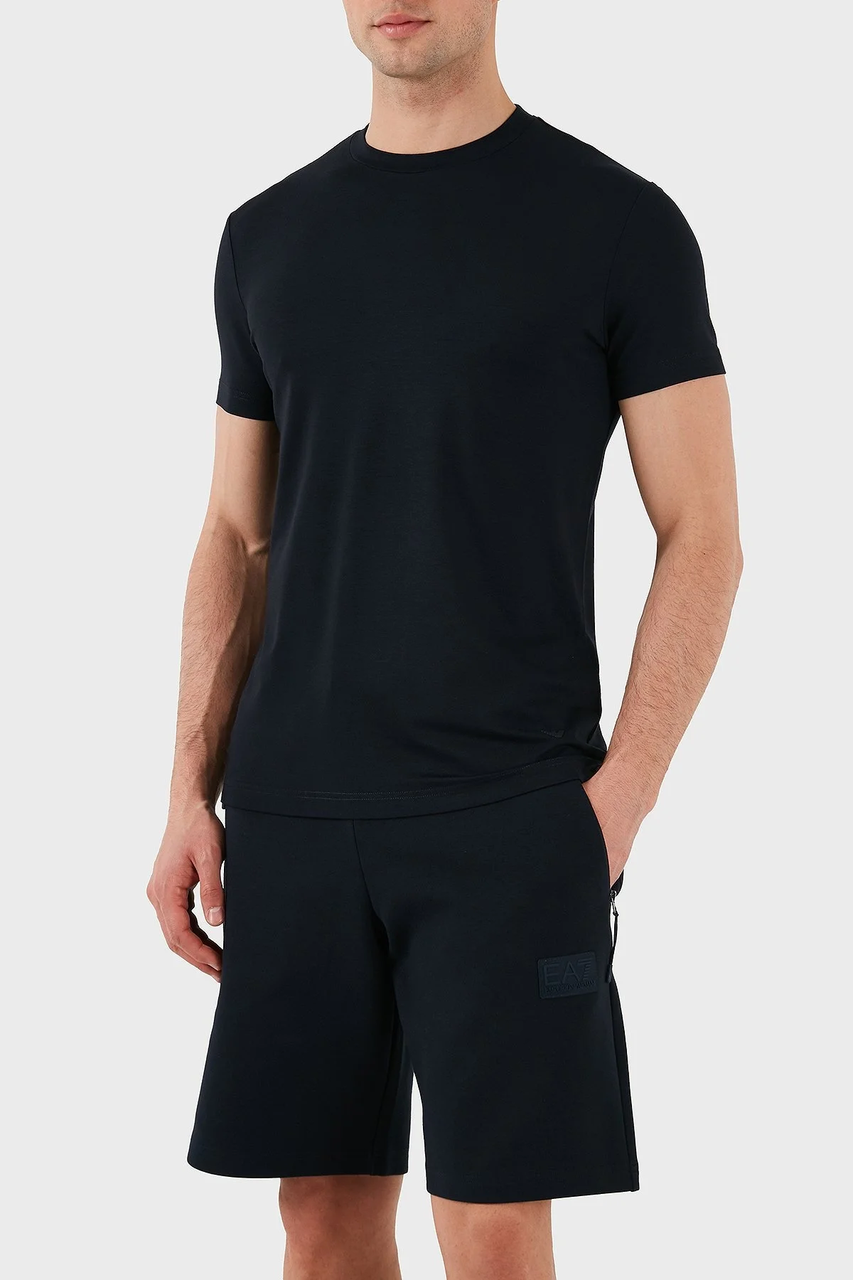 Emporio Armani Streç Pamuklu Slim Fit Bisiklet Yaka Erkek T Shirt 8N1TF0 1JCDZ 0920 LACİVERT - 7