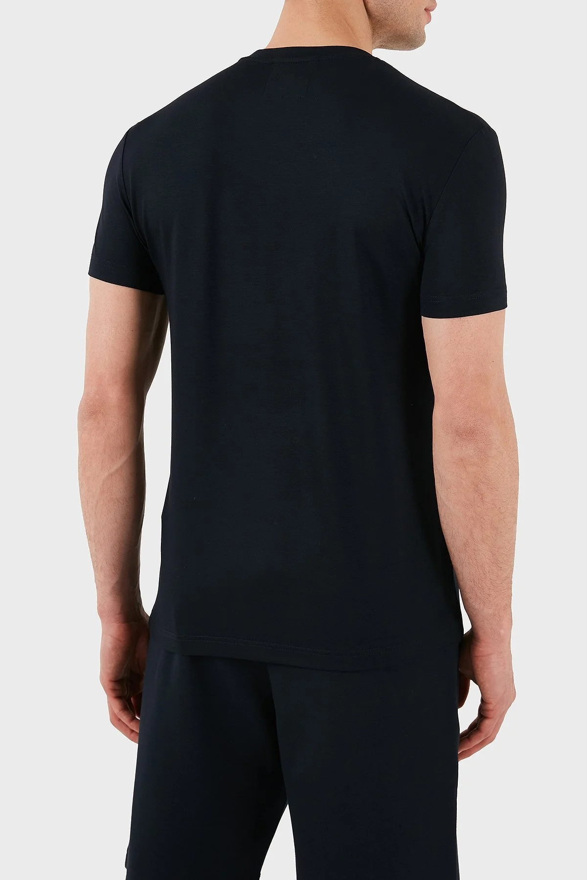 Emporio Armani Streç Pamuklu Slim Fit Bisiklet Yaka Erkek T Shirt 8N1TF0 1JCDZ 0920 LACİVERT - 9