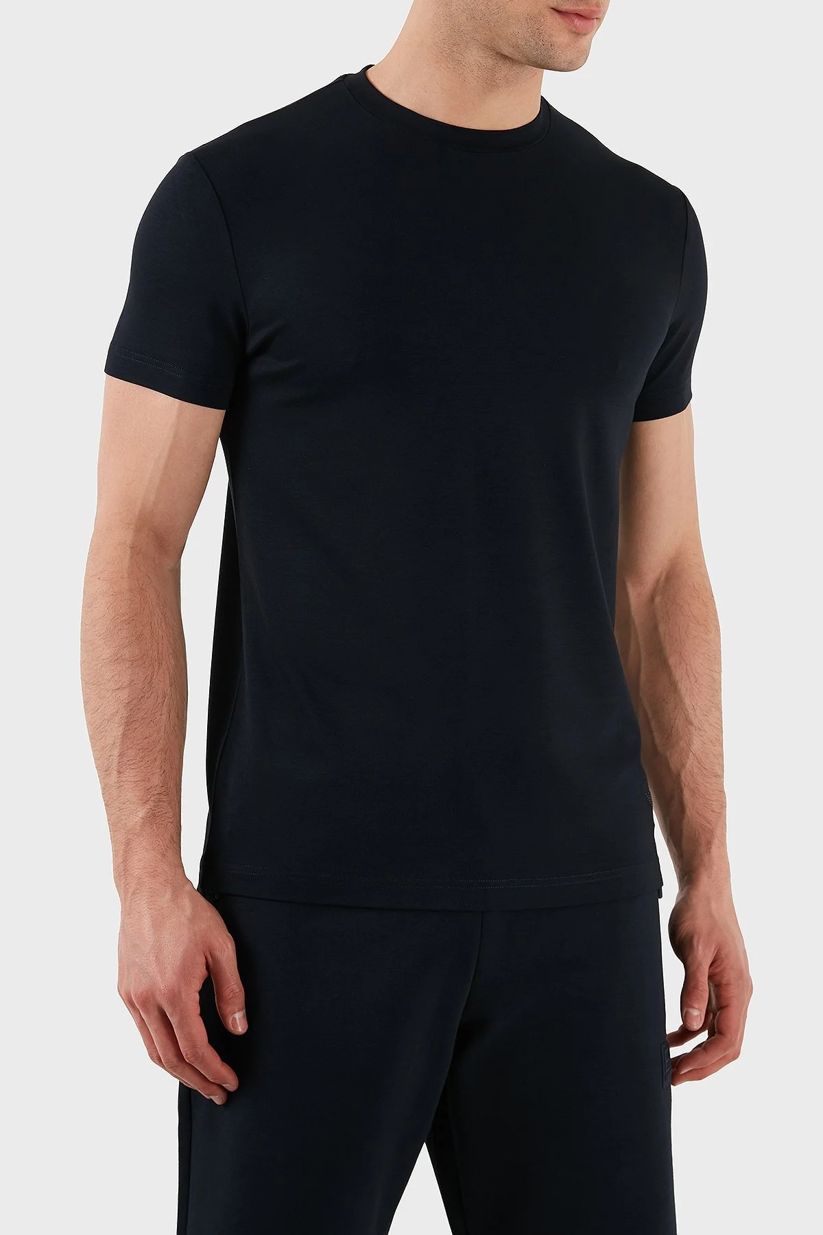 Emporio Armani Streç Pamuklu Slim Fit Bisiklet Yaka Erkek T Shirt 8N1TF0 1JCDZ 0920 LACİVERT - 10