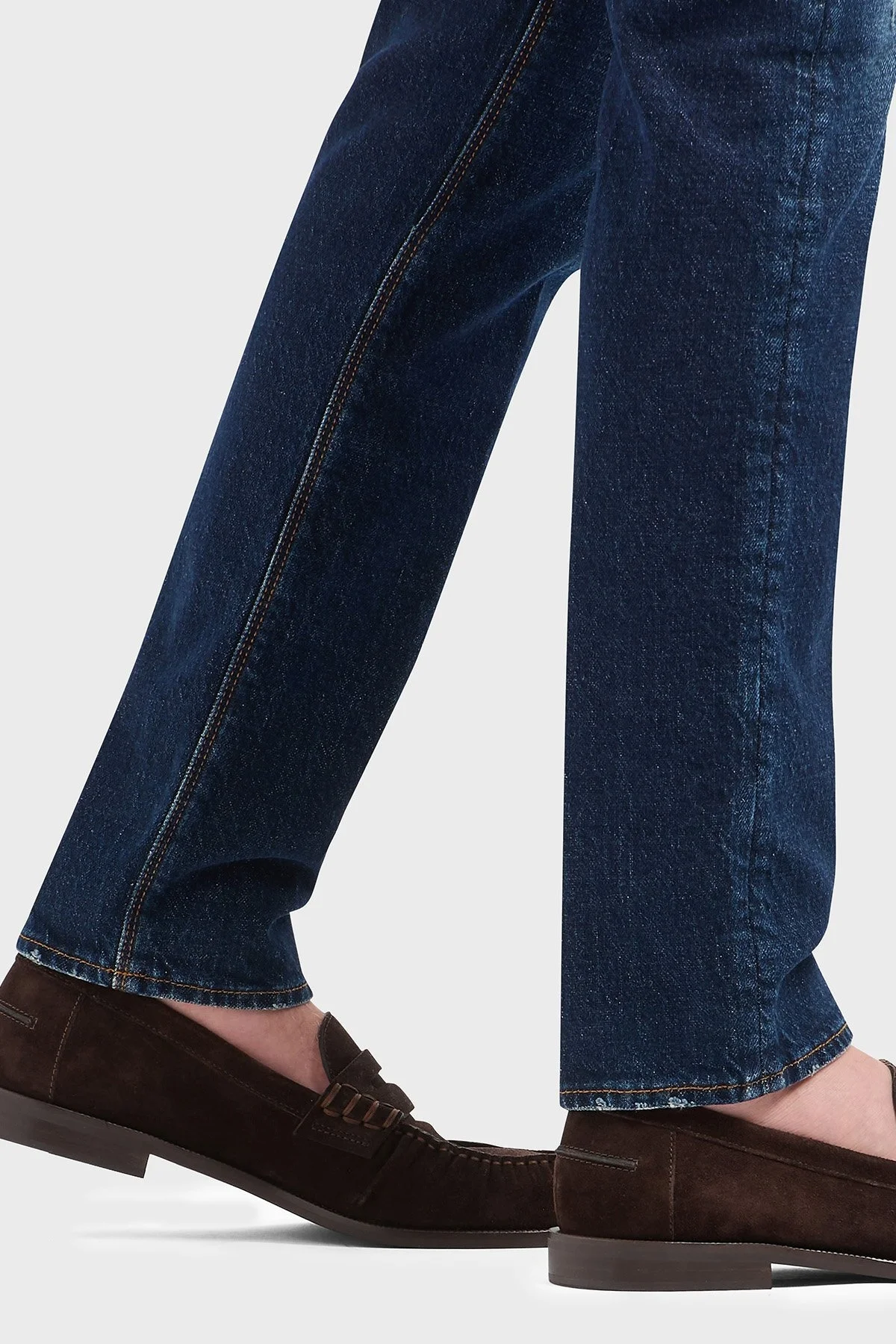 Emporio Armani Streç Pamuklu Slim Fit Düşük Bel Dar Paça Jeans Erkek Kot Pantolon EM000121 AF13281 MB001 LACİVERT - 4