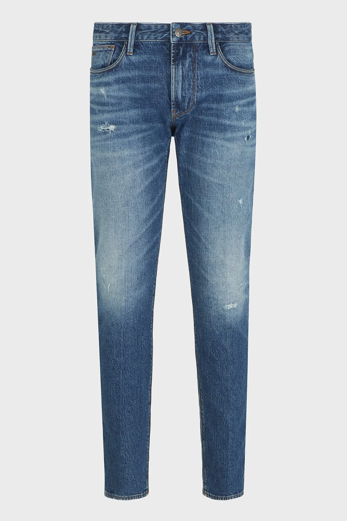 Emporio Armani Streç Pamuklu Slim Fit Düşük Bel Dar Paça Jeans Erkek Kot Pantolon EM000121 AF13281 MB002 LACİVERT - 12