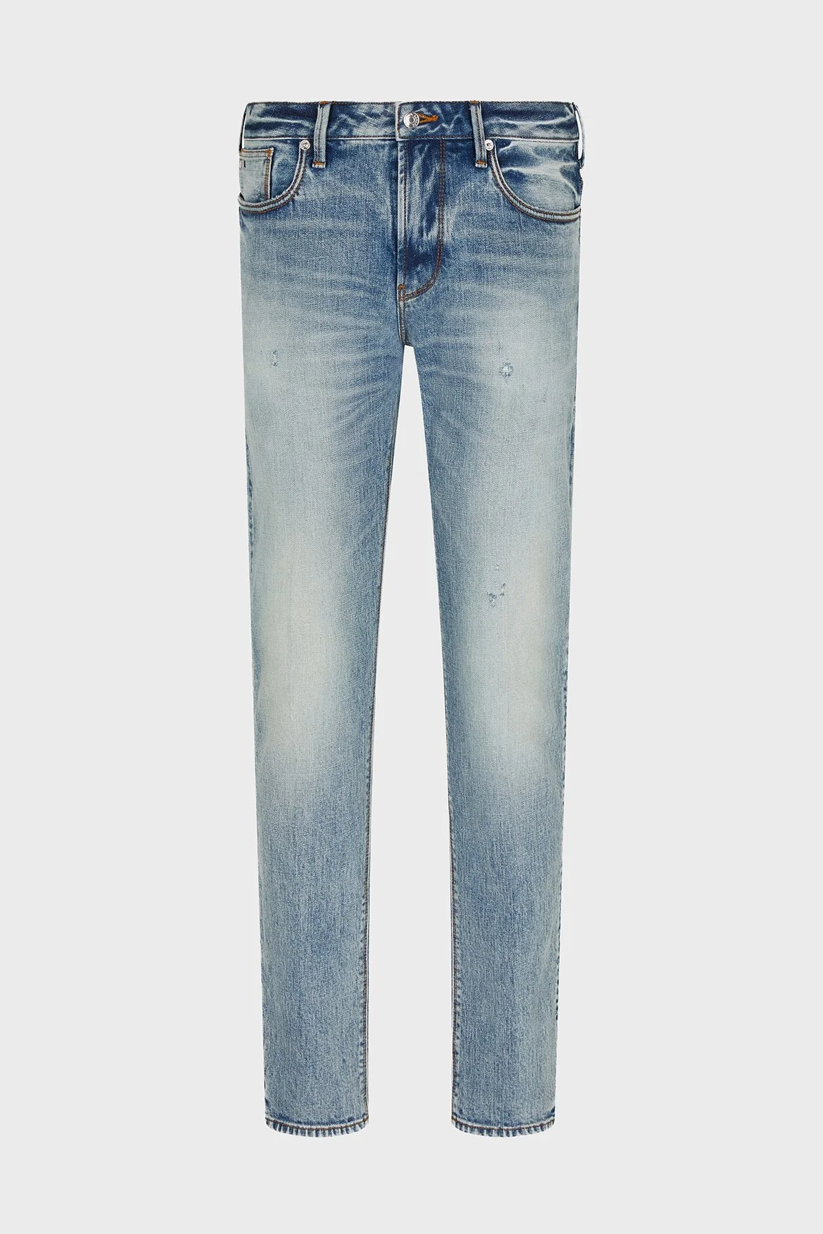 Emporio Armani Streç Pamuklu Slim Fit Düşük Bel Dar Paça Jeans Erkek Kot Pantolon EM000121 AF17485 MB002 LACİVERT - 12