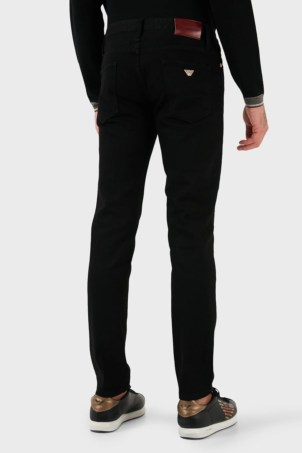 Emporio Armani Streç Pamuklu Slim Fit Düşük Bel Dar Paça Pantolon Erkek Kot Pantolon EM000121 AF19825 MC002 SİYAH - 6