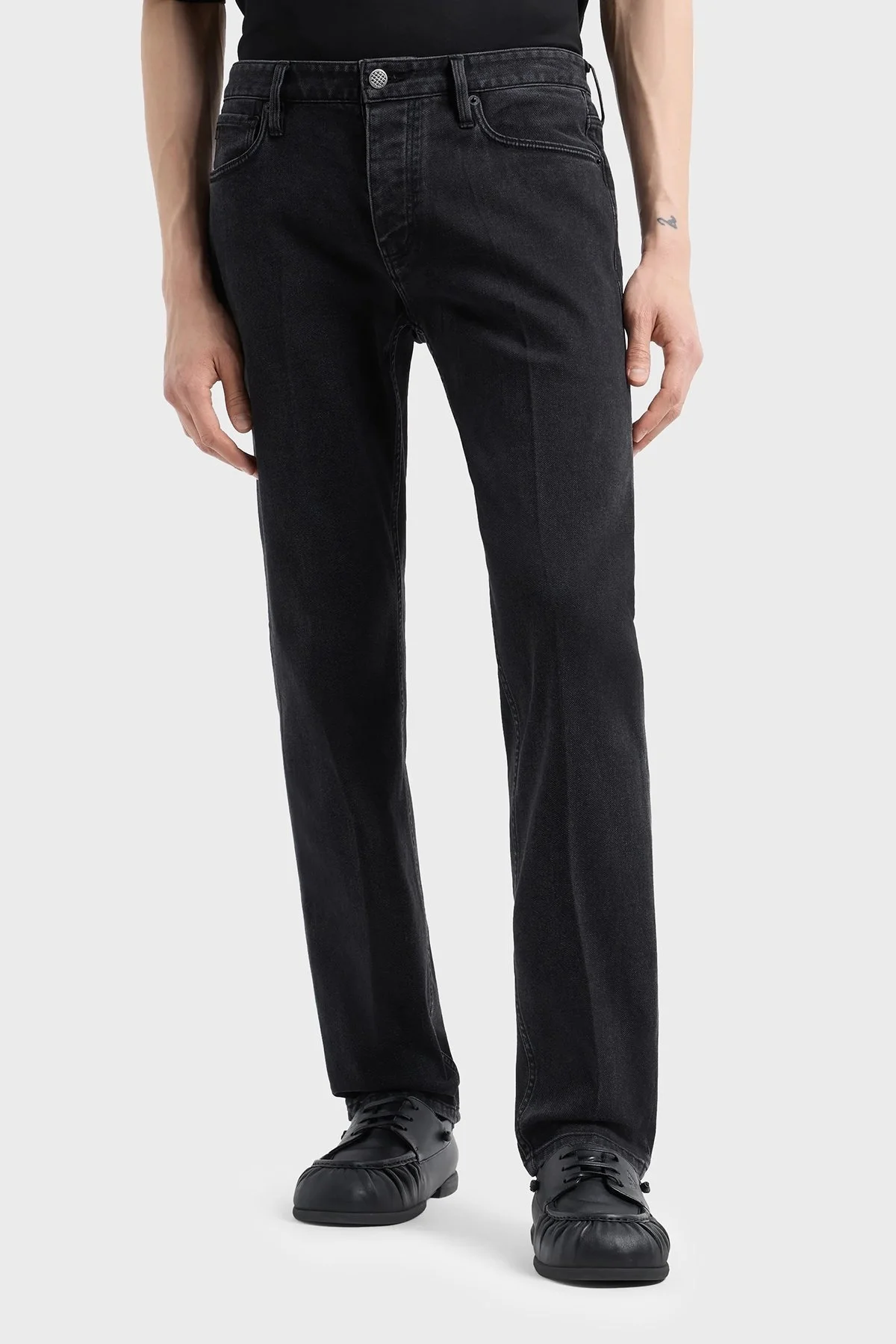 Emporio Armani Streç Pamuklu Slim Fit Düşük Bel Jeans Erkek Kot Pantolon 6D1J75 1DTMZ 0005 SİYAH - 1