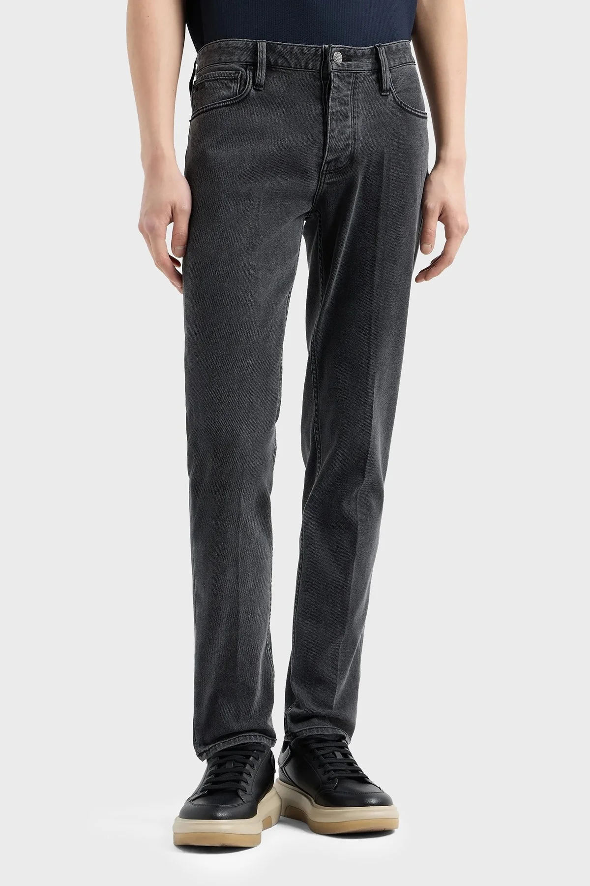 Emporio Armani Streç Pamuklu Slim Fit Düşük Bel Jeans Erkek Kot Pantolon 6D1J75 1DTPZ 0006 SİYAH - 1