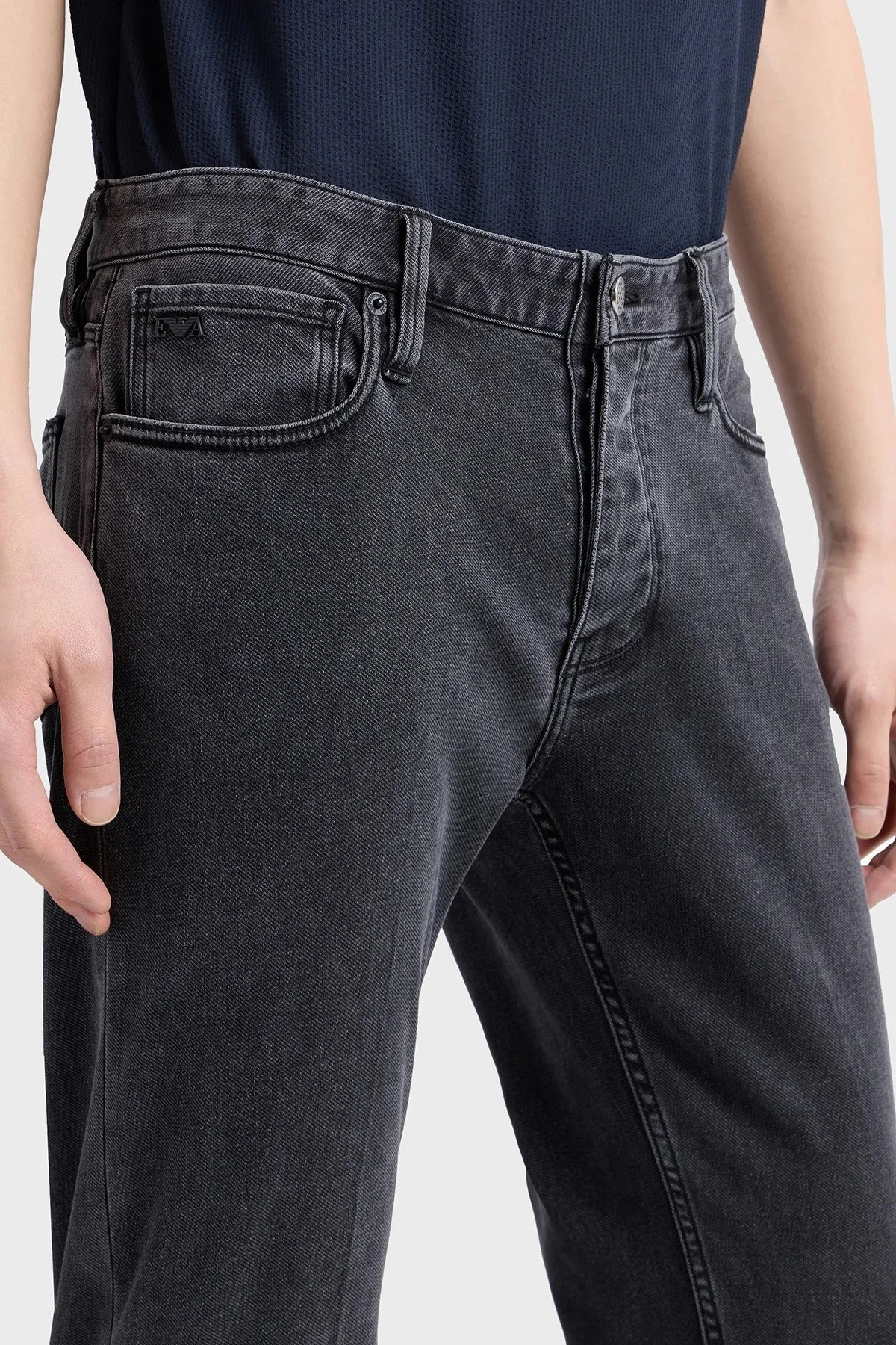 Emporio Armani Streç Pamuklu Slim Fit Düşük Bel Jeans Erkek Kot Pantolon 6D1J75 1DTPZ 0006 SİYAH - 4