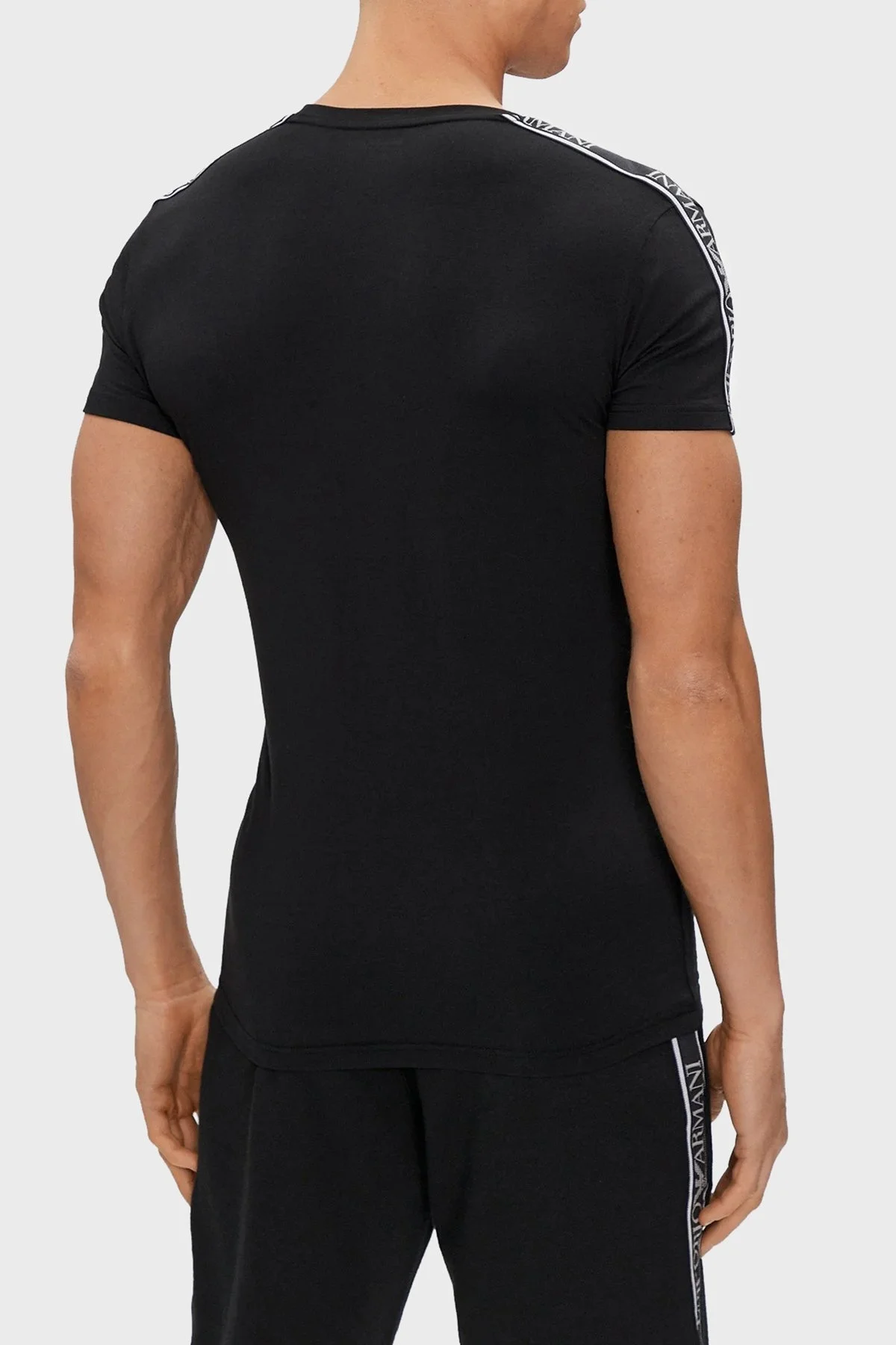 Emporio Armani Streç Pamuklu Slim Fit Erkek T Shirt 111035 4R523 00020 SİYAH - 2