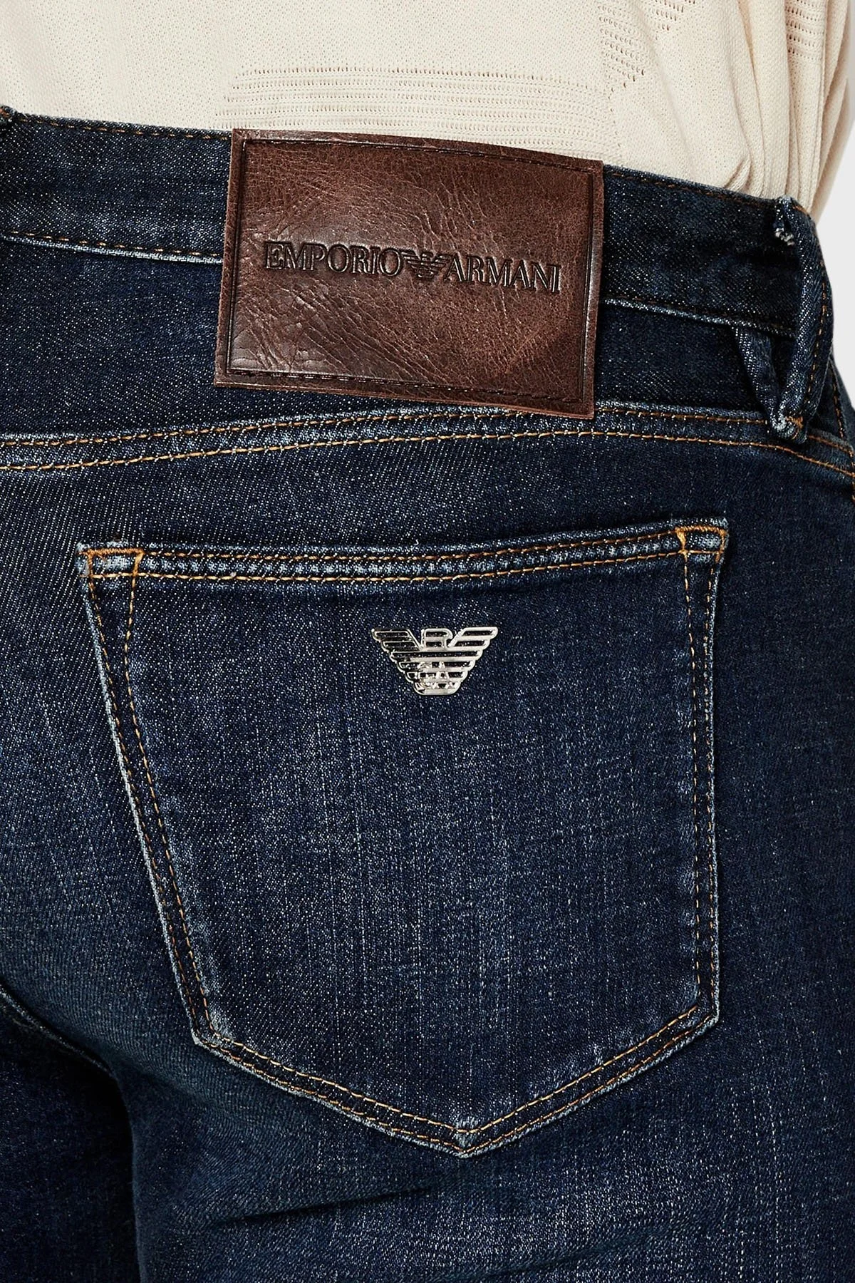 Emporio Armani Streç Pamuklu Slim Fit Jeans Erkek Kot Pantolon 6D1J75 1D87Z 0942 LACİVERT - 4