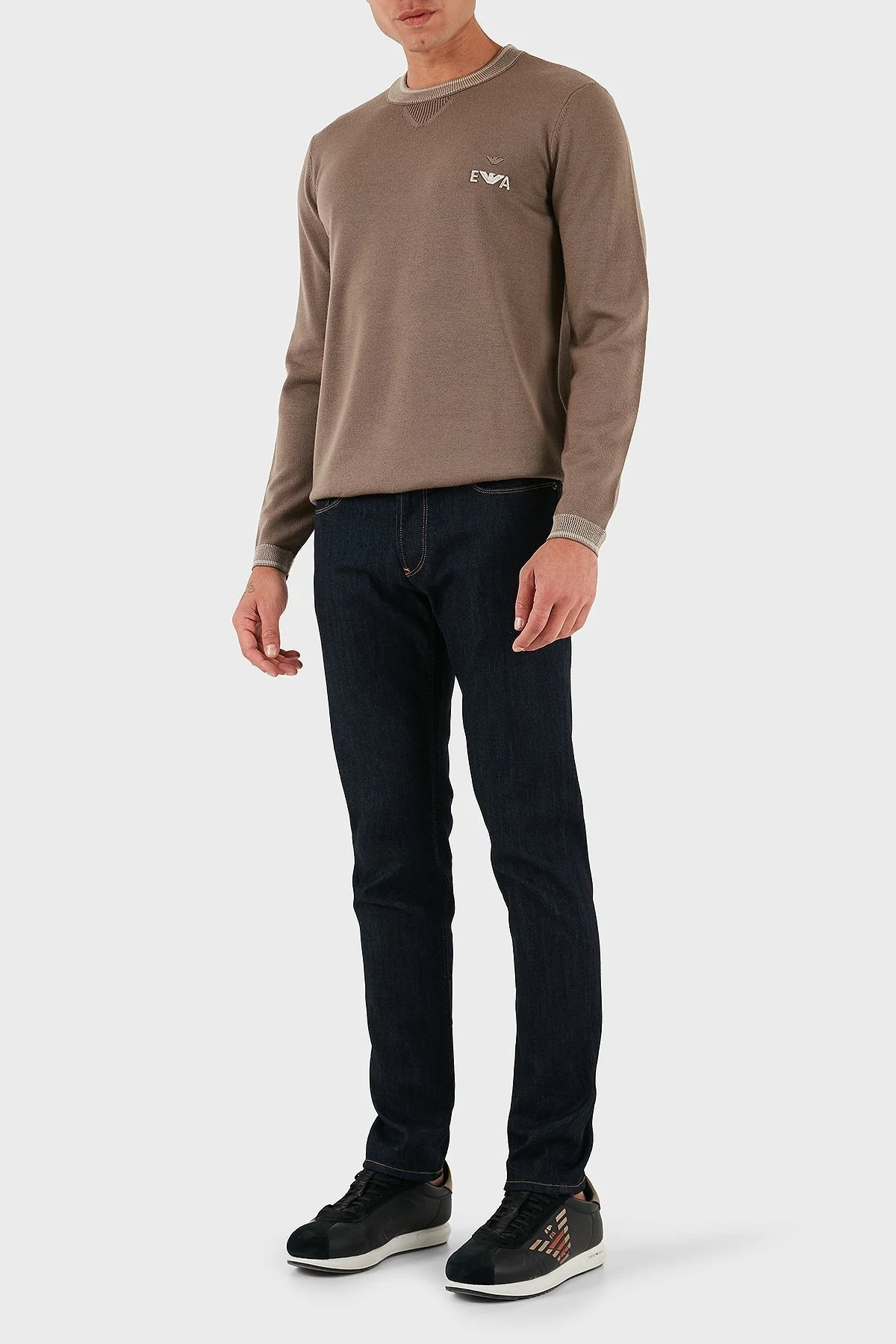 Emporio Armani Streç Pamuklu Slim Fit Normal Bel Dar Paça Jeans Erkek Kot Pantolon EM000121 AF14116 MB001 LACİVERT - 4