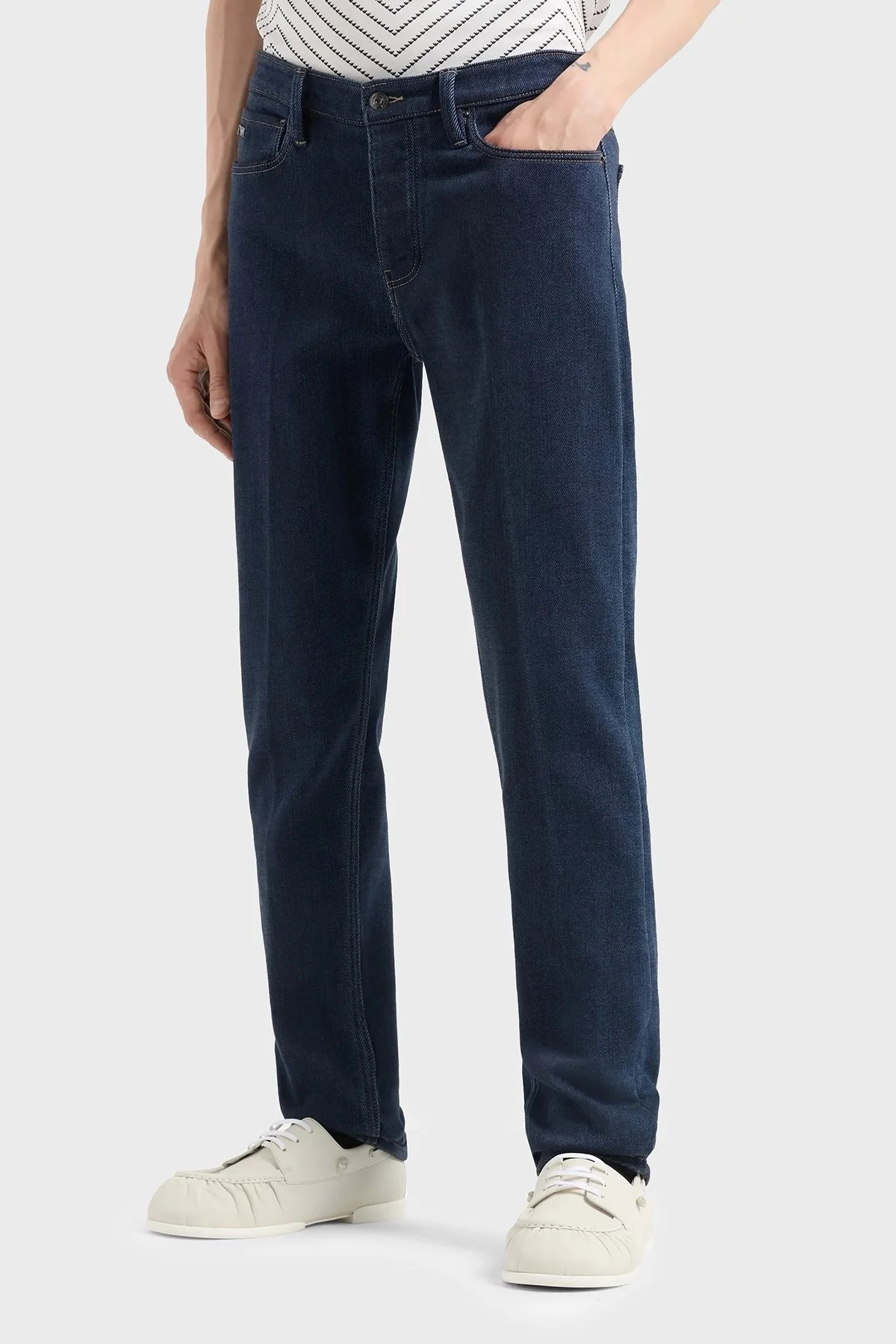 Emporio Armani Streç Pamuklu Slim Fit Normal Bel Düz Paça Jeans Erkek Kot Pantolon 6D1J75 1DTRZ 0941 LACİVERT - 1