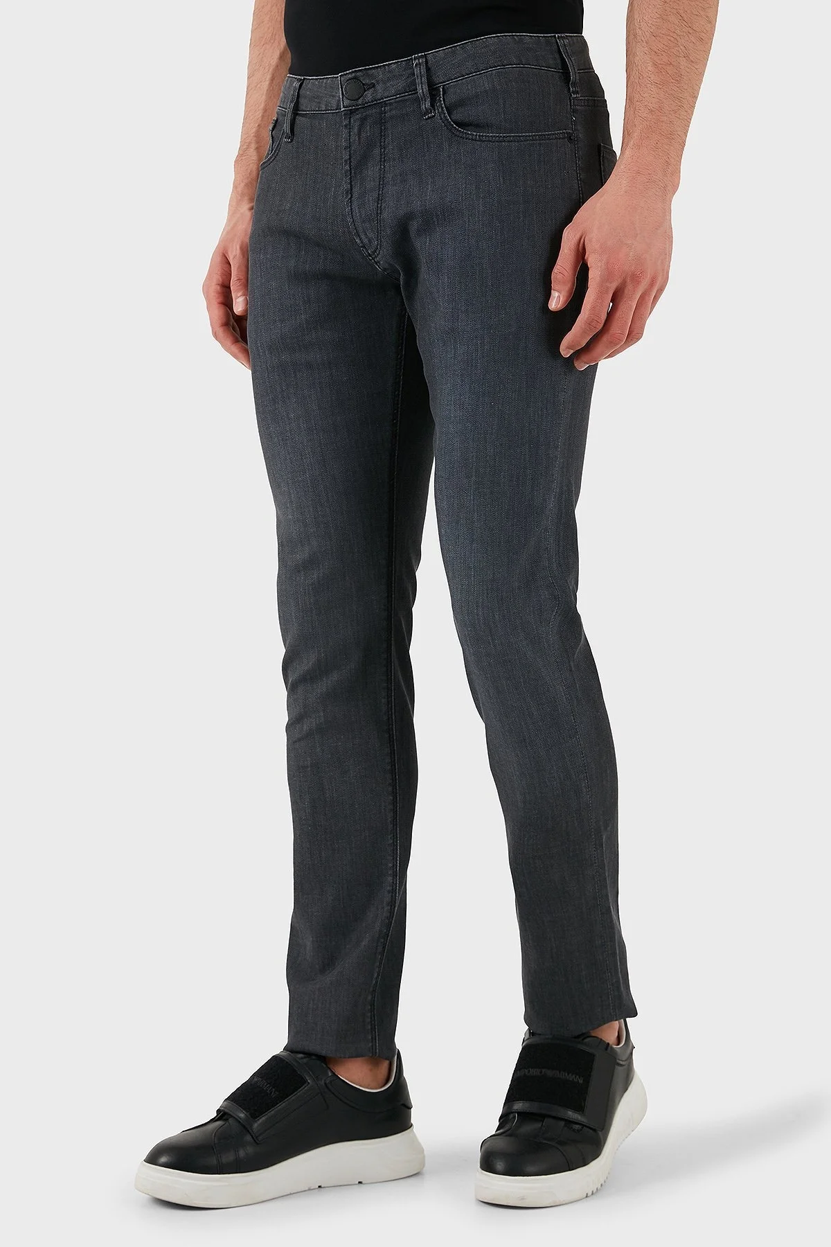 Emporio Armani Streç Pamuklu Slim Fit Normal Bel Düz Paça Jeans Erkek Kot Pantolon EM000121 AF14118 M8001 GRİ - 8