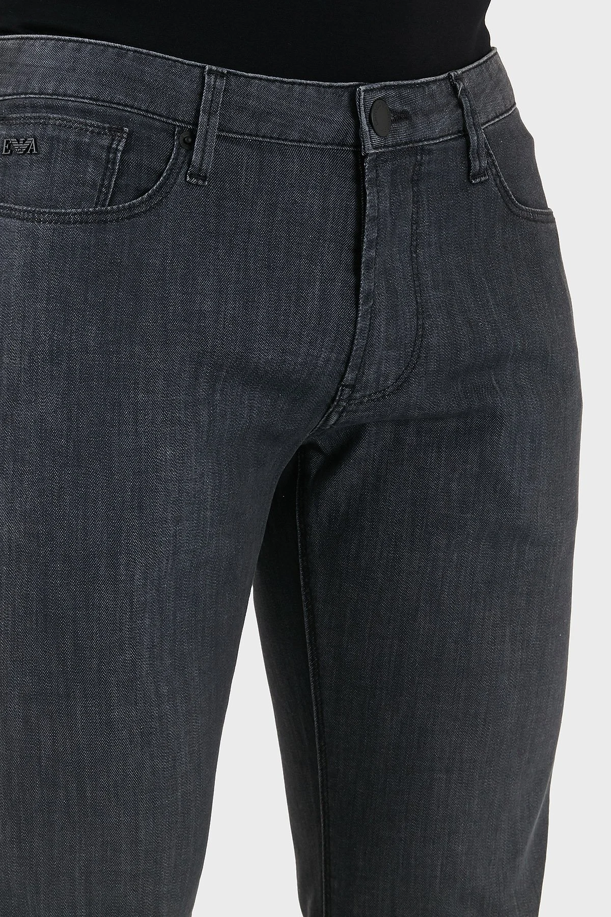 Emporio Armani Streç Pamuklu Slim Fit Normal Bel Düz Paça Jeans Erkek Kot Pantolon EM000121 AF14118 M8001 GRİ - 9
