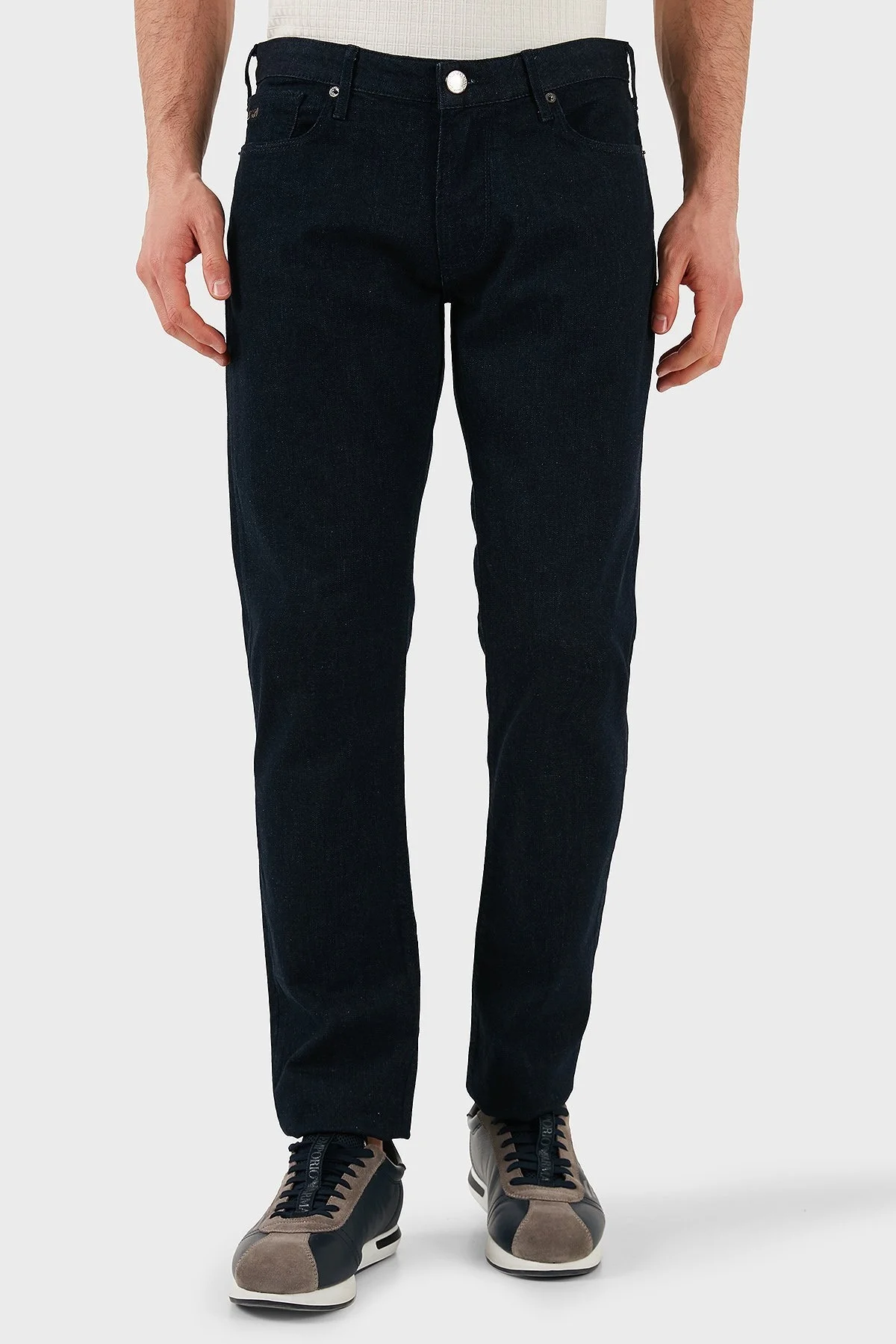 Emporio Armani Streç Pamuklu Slim Fit Normal Bel Düz Paça Jeans Erkek Kot Pantolon EM000121 AF14121 MB001 LACİVERT - 7