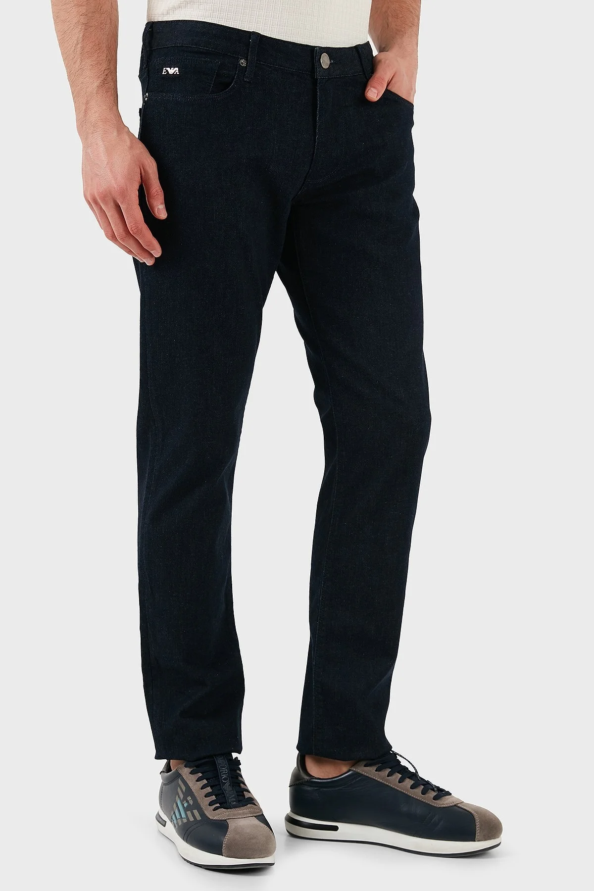 Emporio Armani Streç Pamuklu Slim Fit Normal Bel Düz Paça Jeans Erkek Kot Pantolon EM000121 AF14121 MB001 LACİVERT - 10