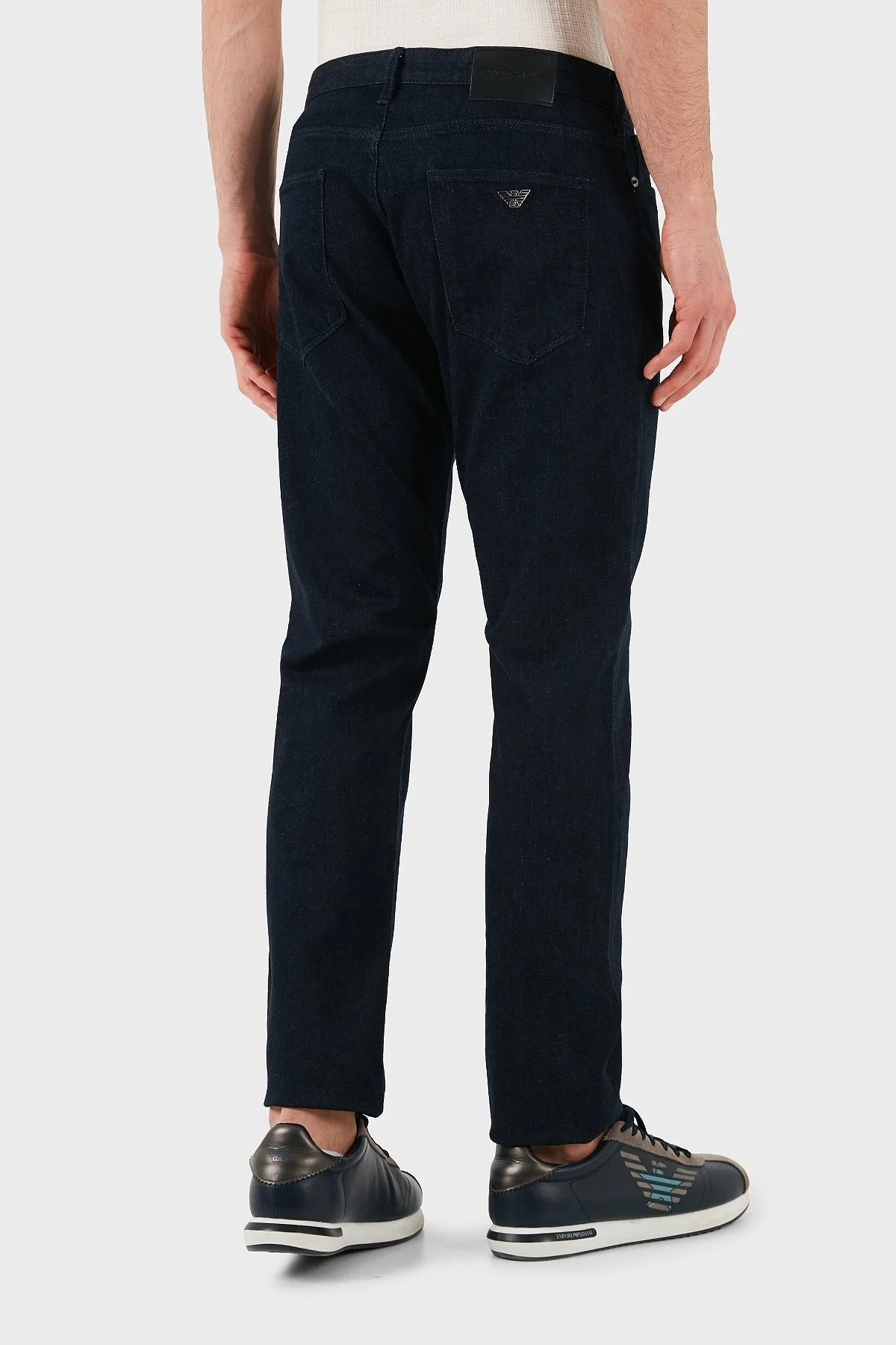 Emporio Armani Streç Pamuklu Slim Fit Normal Bel Düz Paça Jeans Erkek Kot Pantolon EM000121 AF14121 MB001 LACİVERT - 12