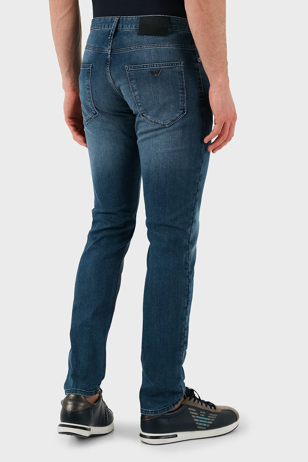 Emporio Armani Streç Pamuklu Slim Fit Normal Bel Düz Paça Jeans Erkek Kot Pantolon EM000121 AF14121 MB002 LACİVERT - 15